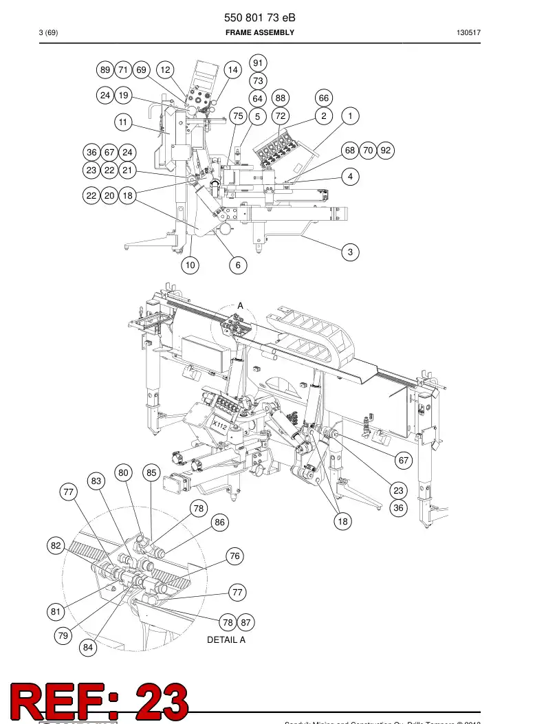 31449788 314 497 88 LOCKING PLATE - Sandvik Technical Drawing