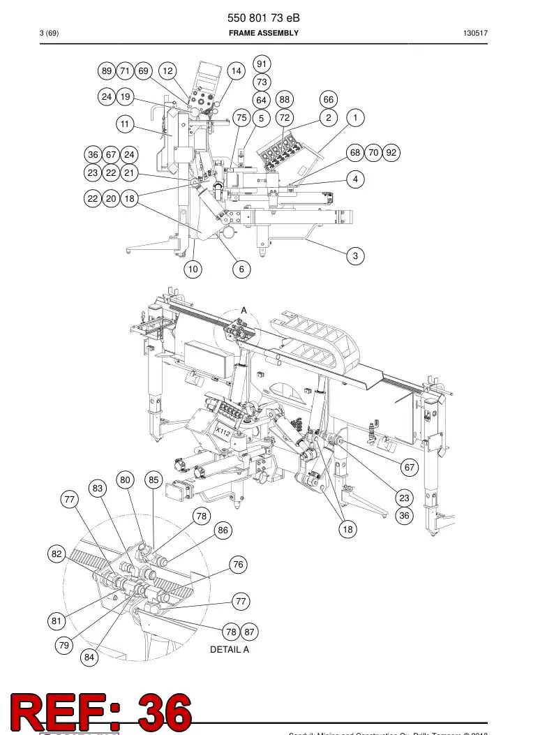 31521358 315 213 58 Pin - Sandvik Technical Drawing