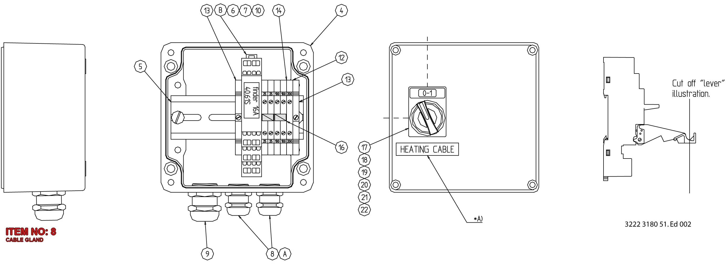 3176 0001 10 CABLE GLAND - Technical Drawing