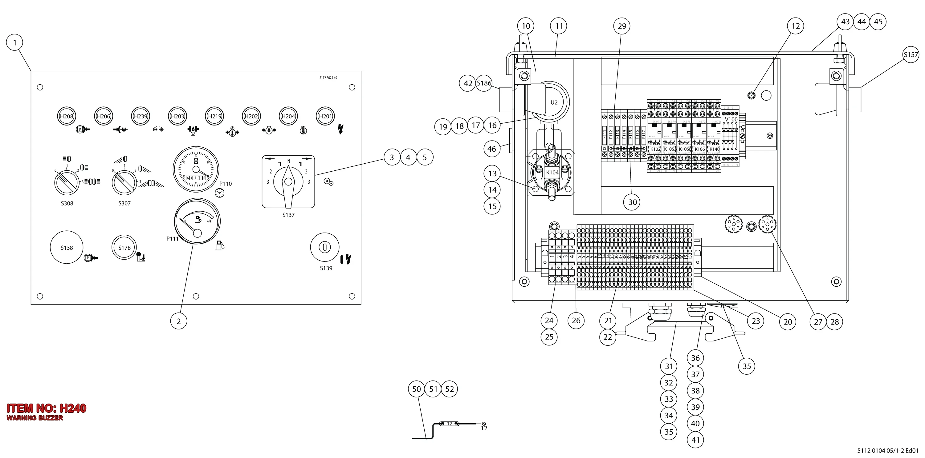 3176 0001 45 WARNING BUZZER - Technical Drawing