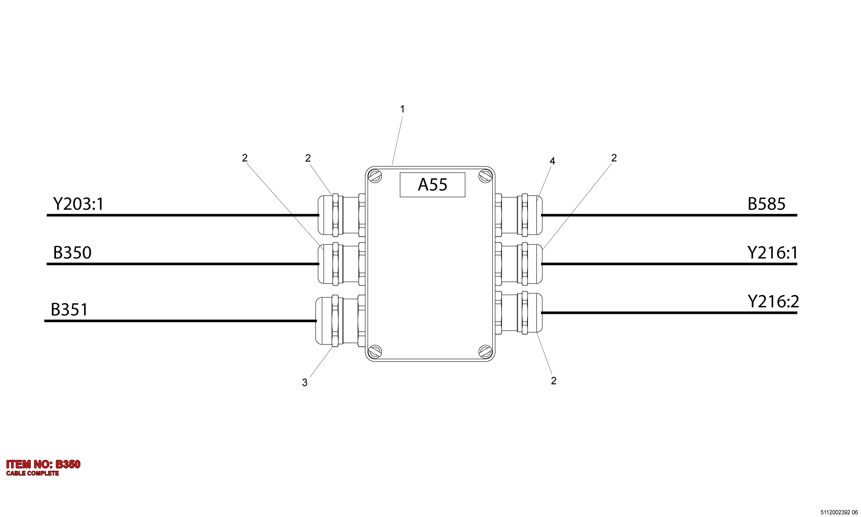 3176 0001 75 CABLE COMPLETE - Technical Drawing