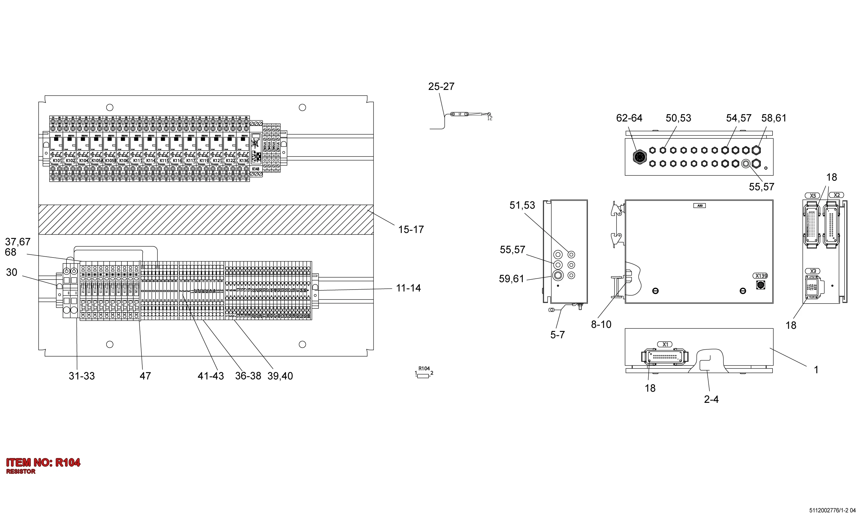 3176 0002 67 RESISTOR - Technical Drawing