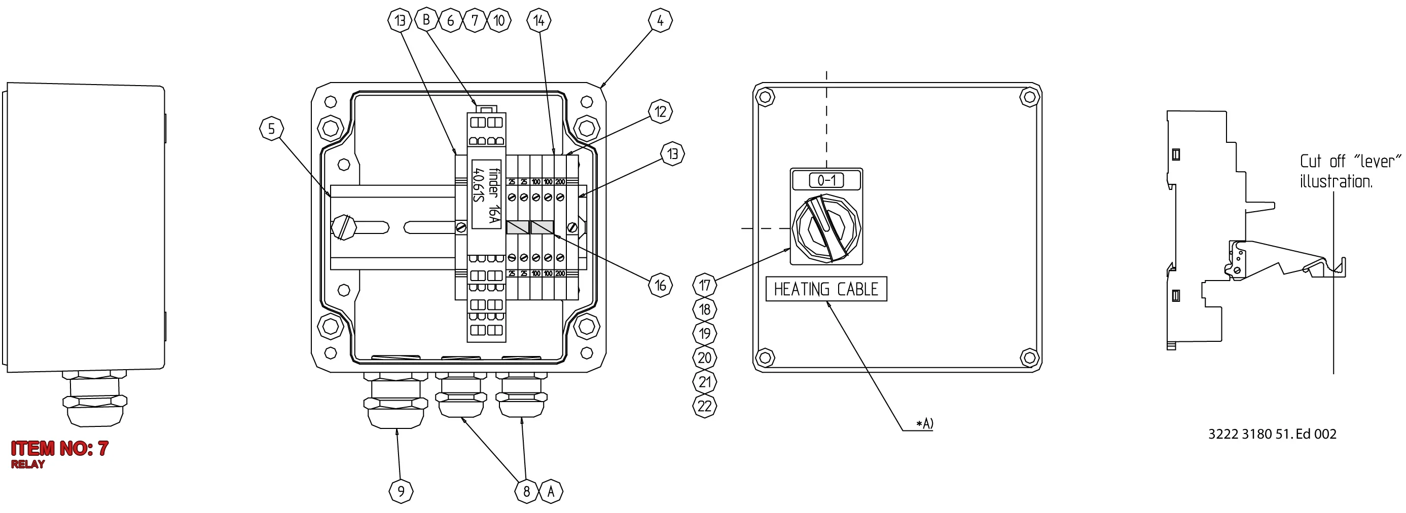 3176 0003 09 RELAY - Technical Drawing