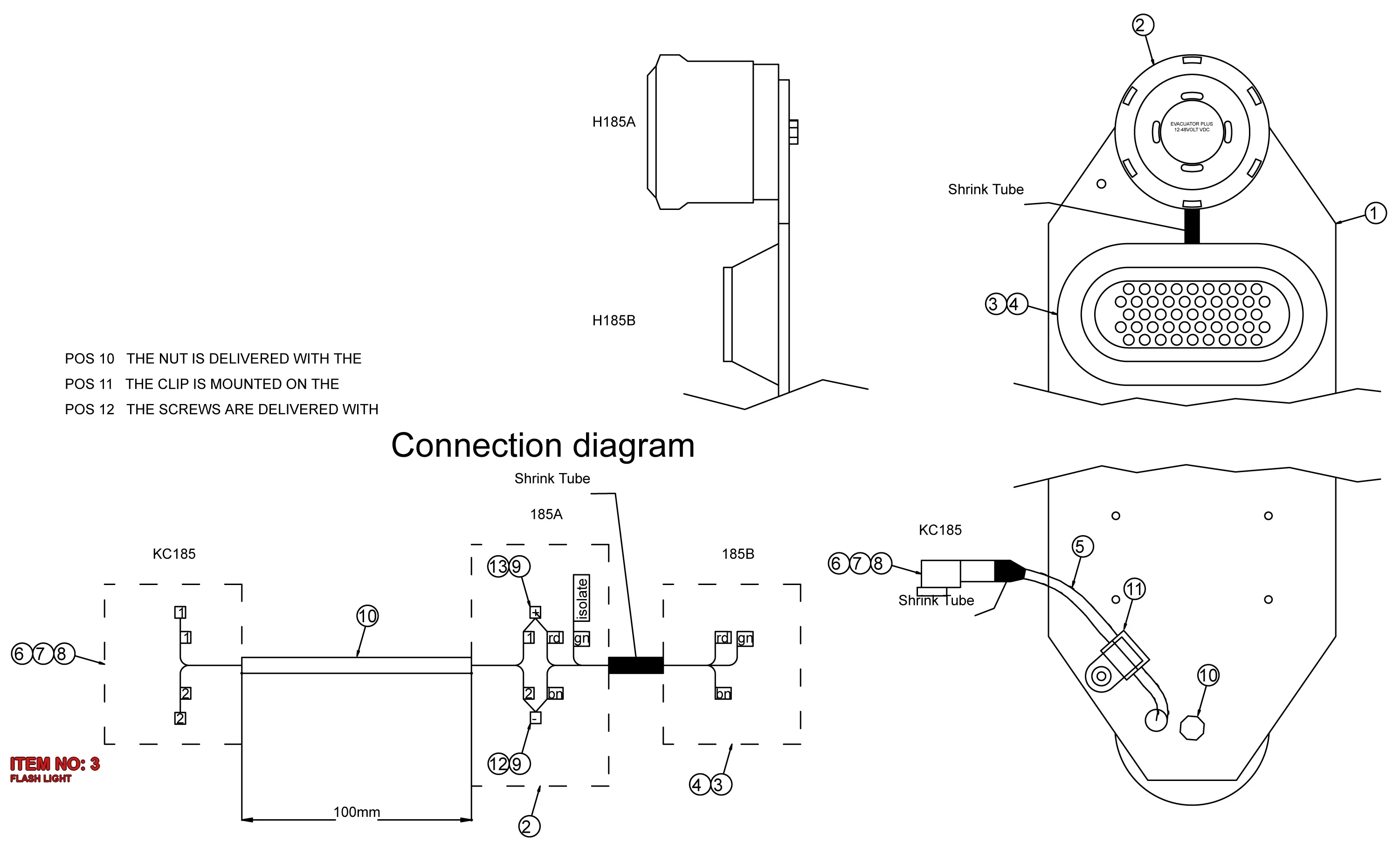 3176 0005 05 FLASH LIGHT - Technical Drawing