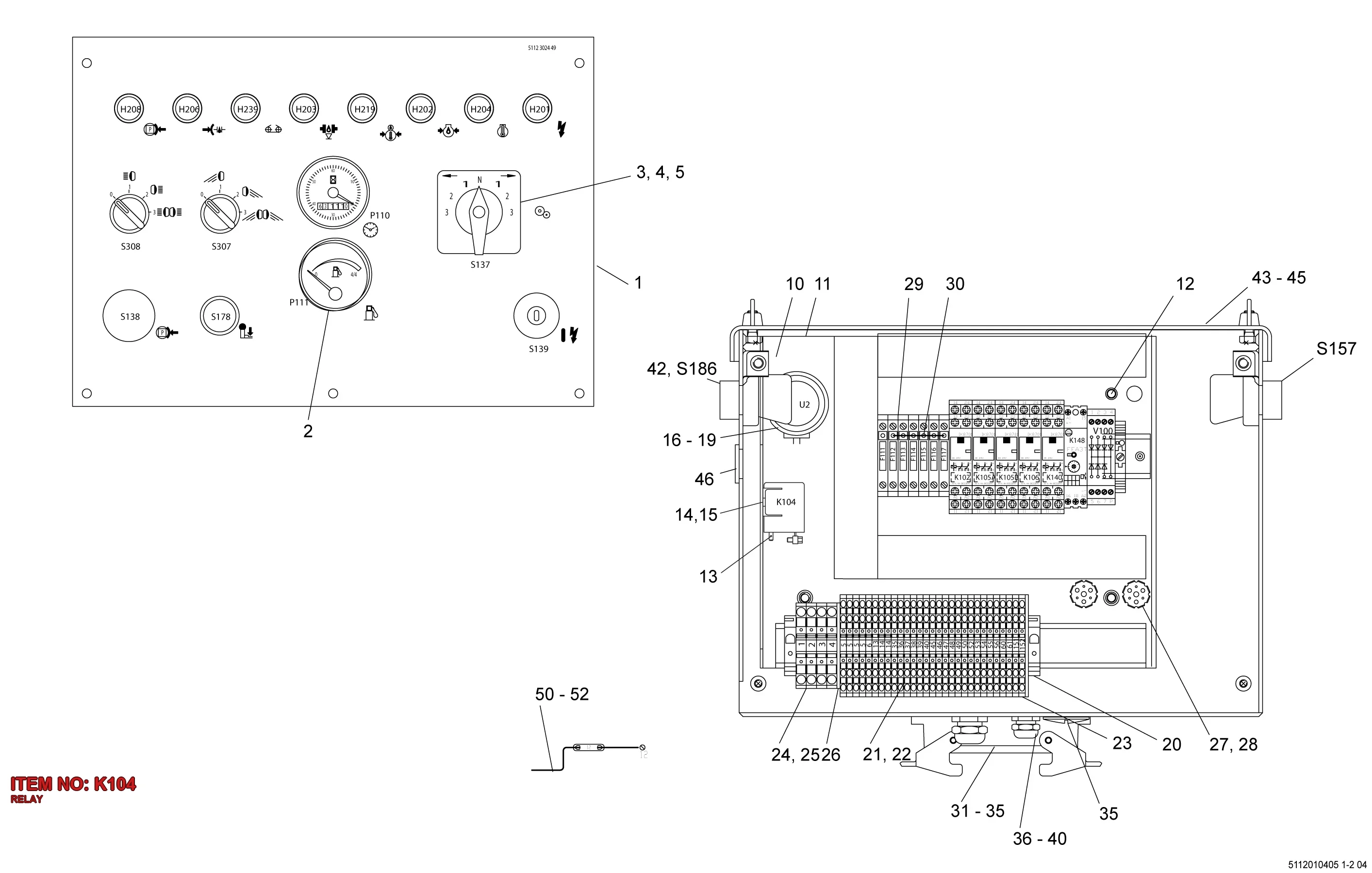 3176 0007 55 RELAY - Technical Drawing