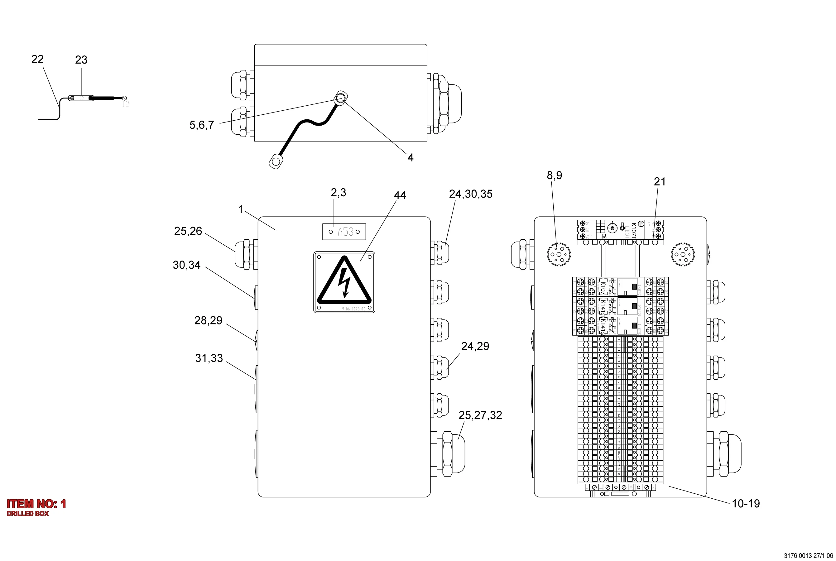 3176 0013 16 DRILLED BOX - Technical Drawing