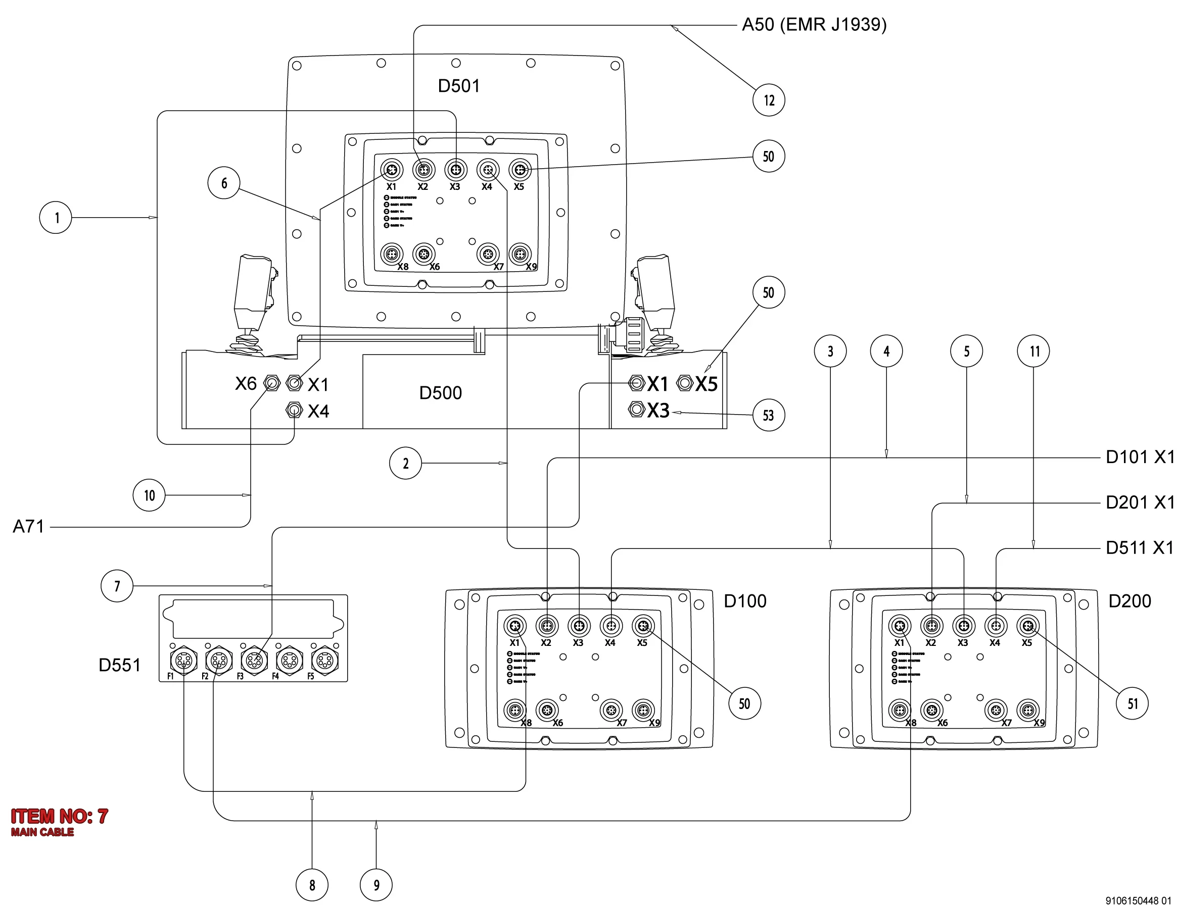 3176 0024 04 MAIN CABLE - Technical Drawing