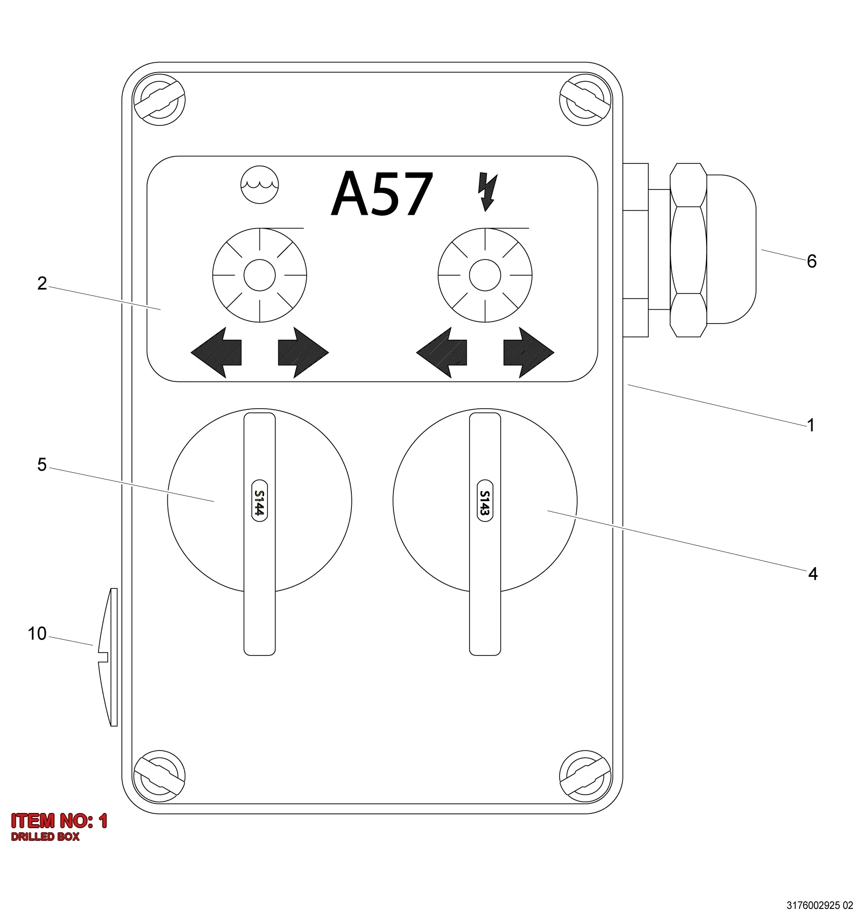 3176 0027 03 DRILLED BOX - Technical Drawing