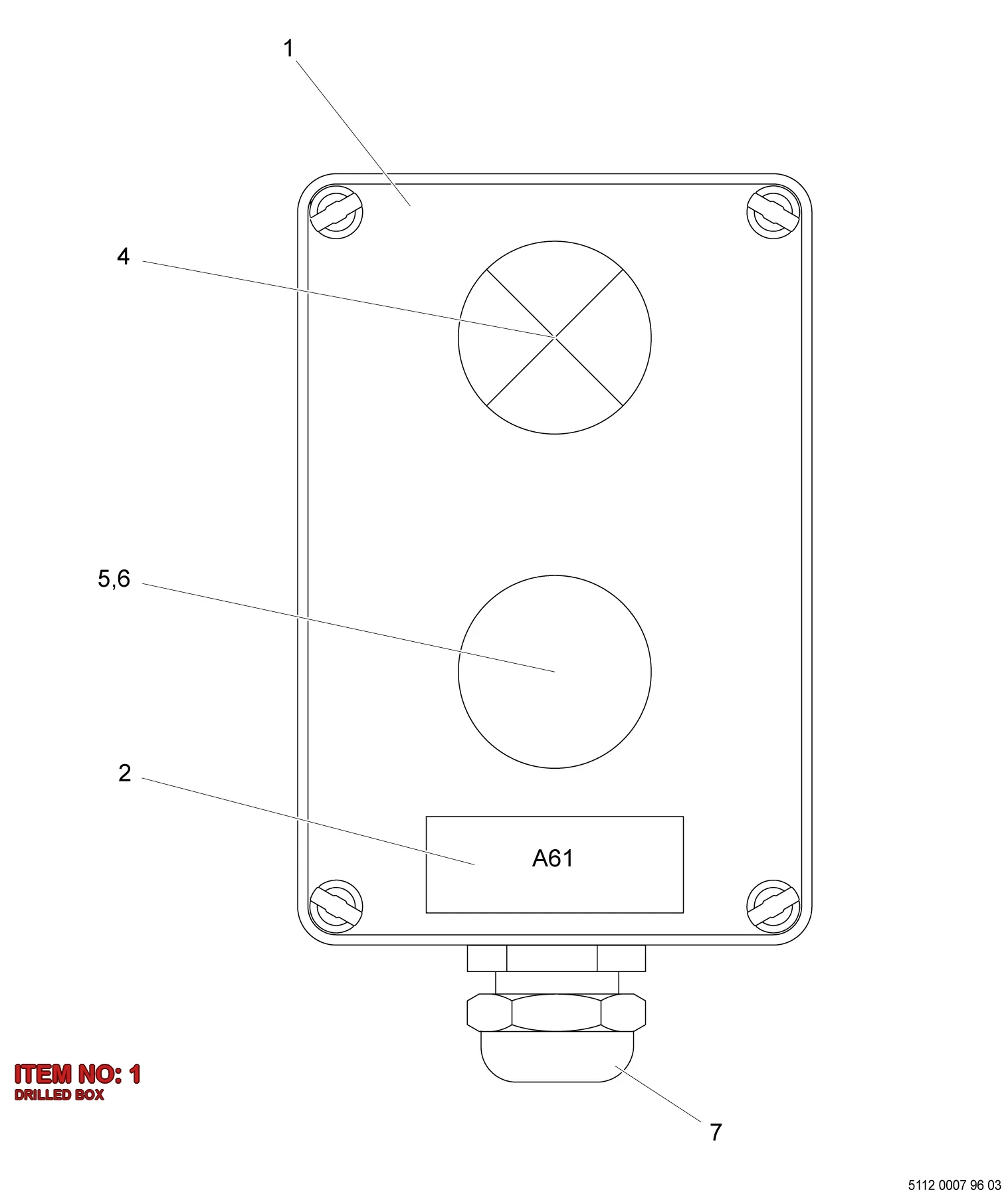3176 0027 06 DRILLED BOX - Technical Drawing