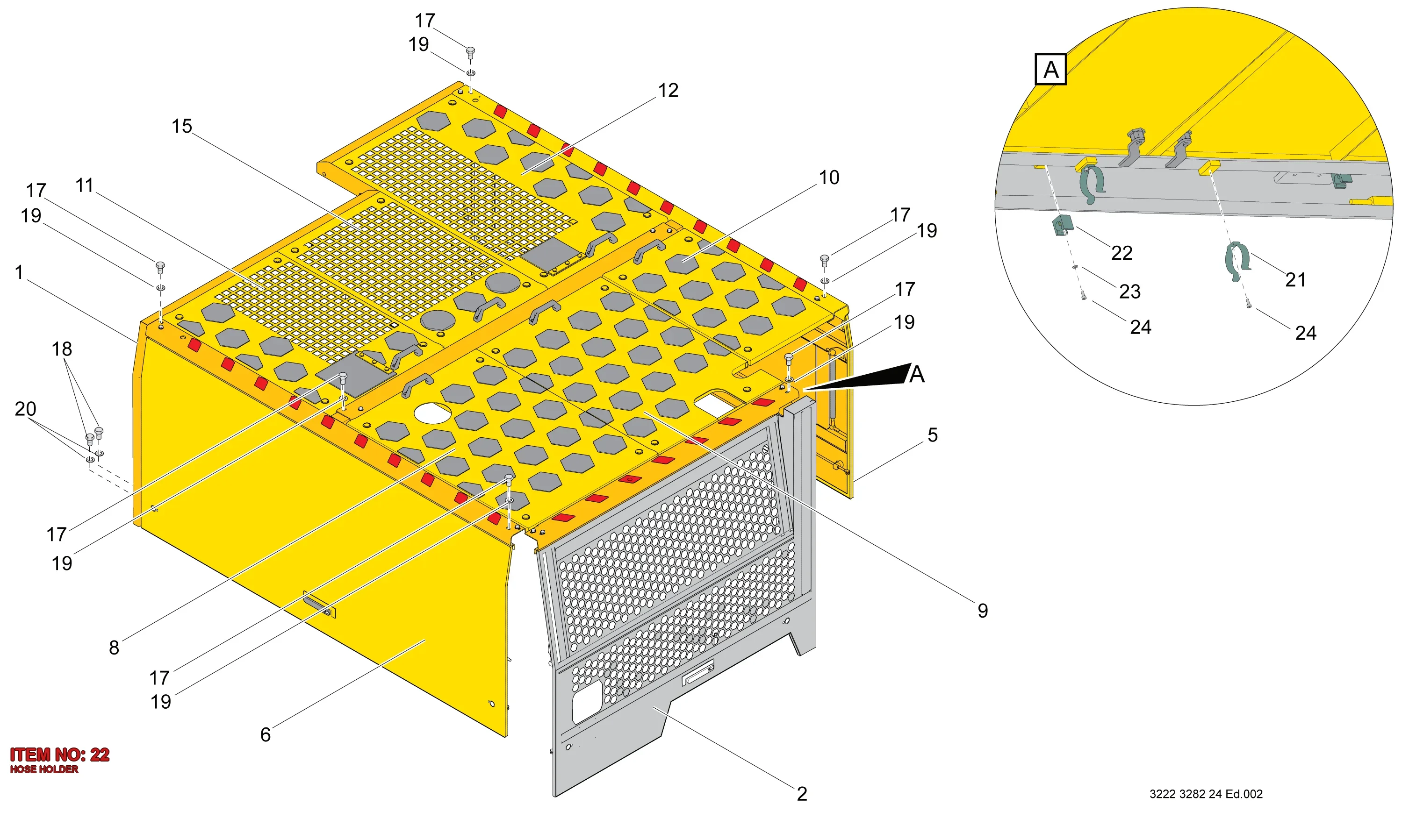 3176 0029 47 HOSE HOLDER - Technical Drawing