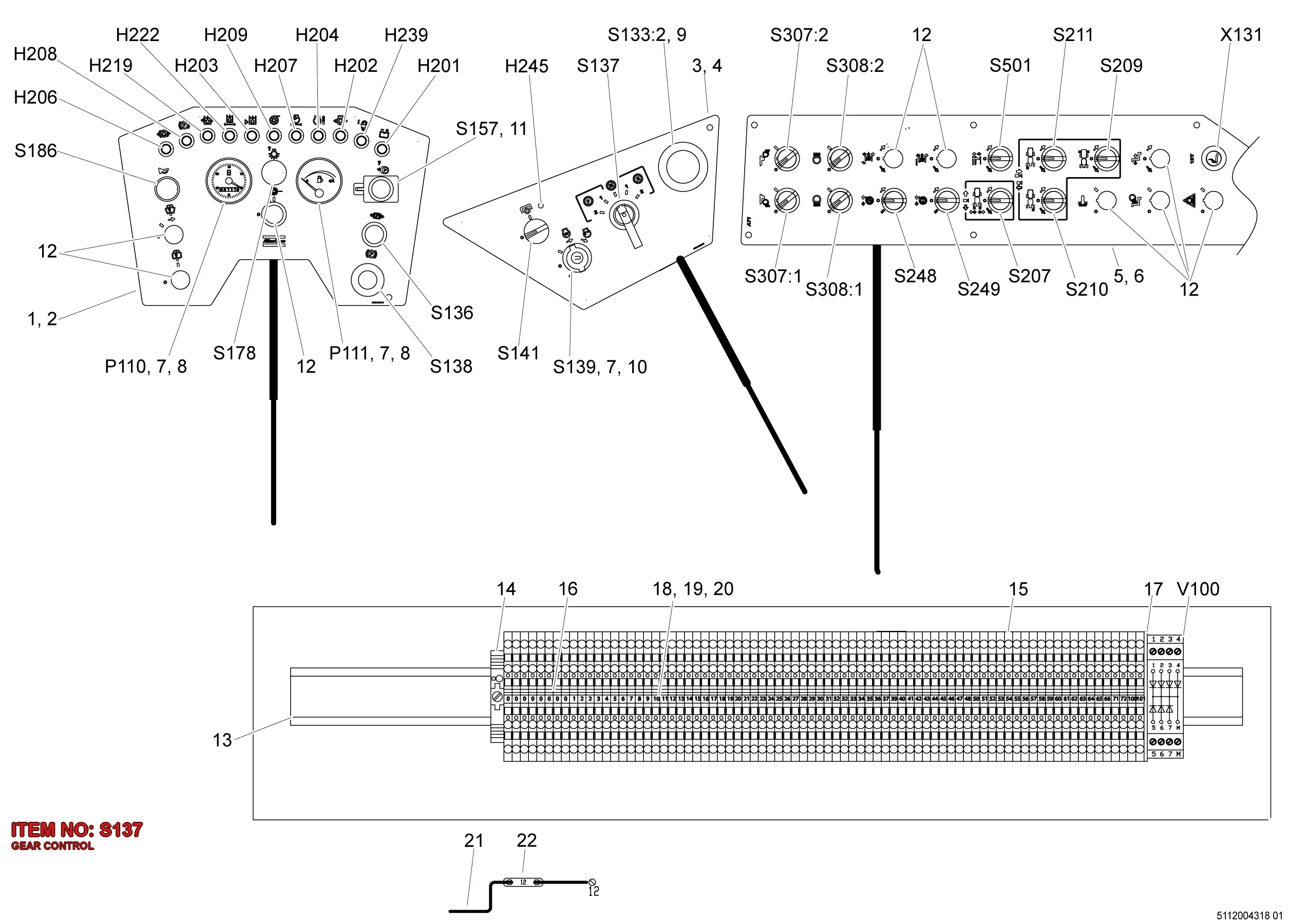 3176 0029 99 GEAR CONTROL - Technical Drawing