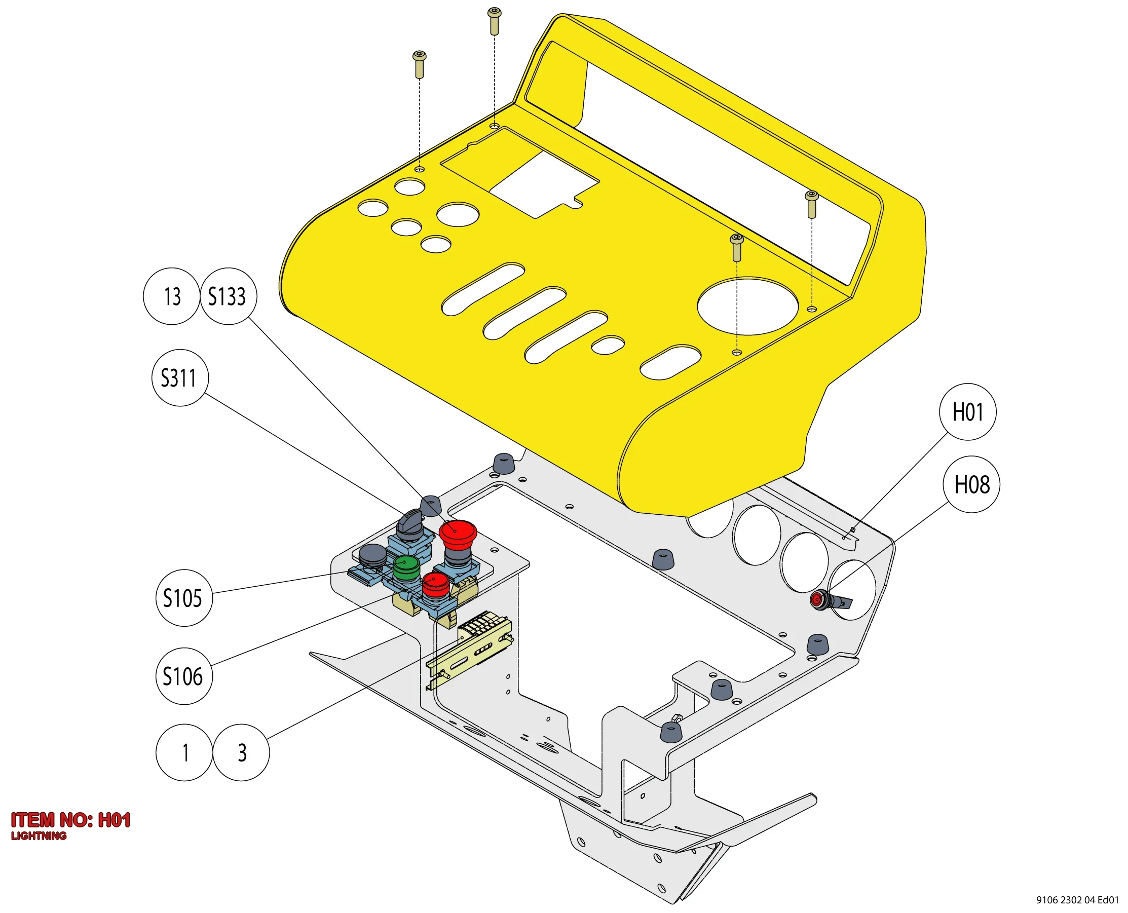 3176 0030 23 LIGHTNING - Technical Drawing