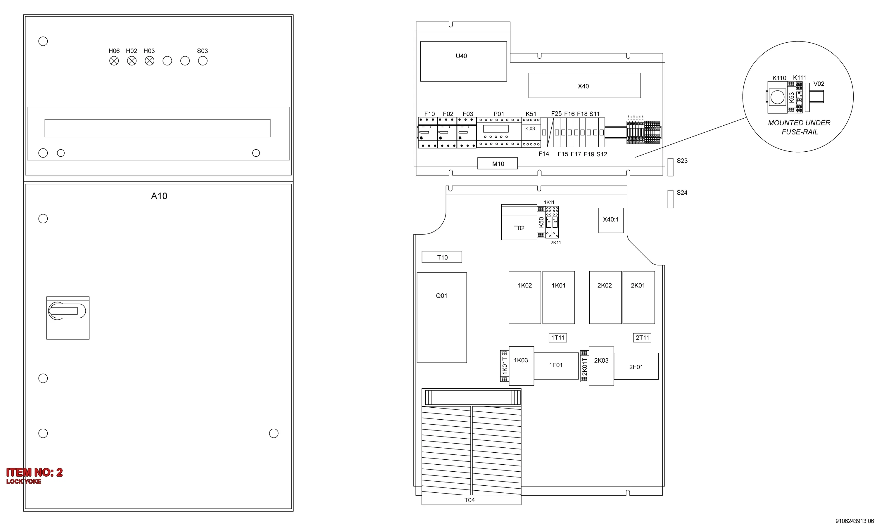 3176 0031 17 LOCK YOKE - Technical Drawing
