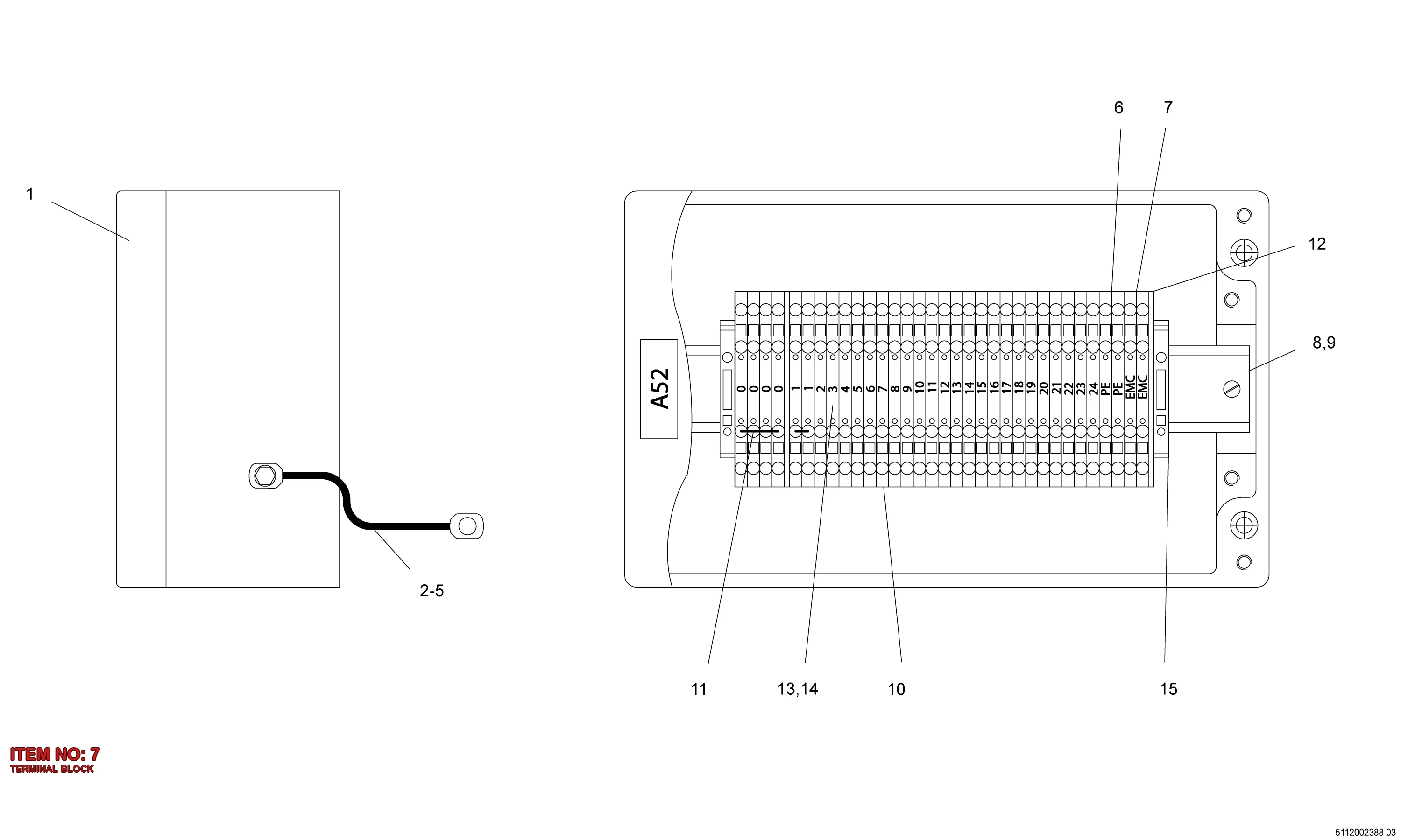 3176 0032 19 TERMINAL BLOCK - Technical Drawing