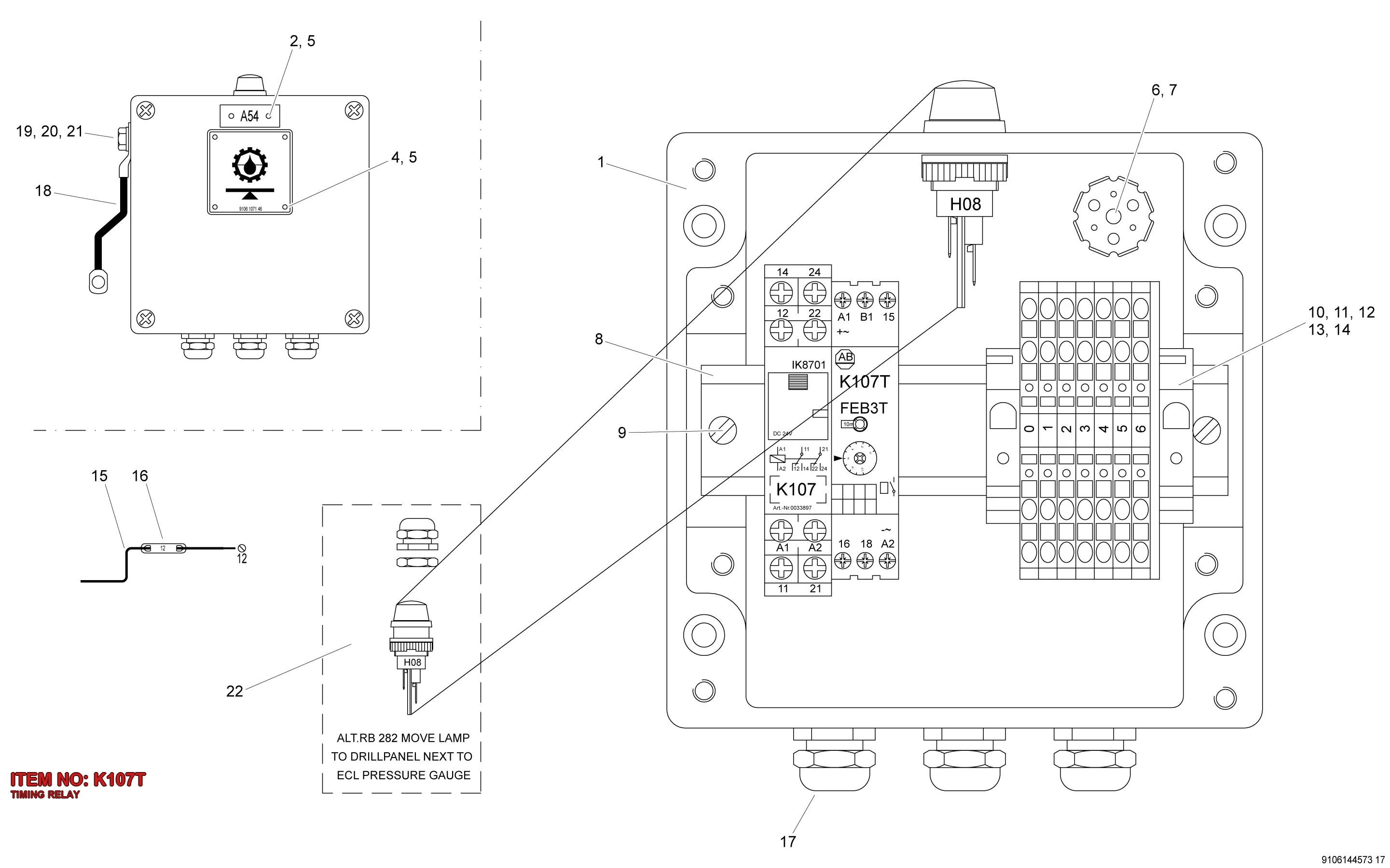 3176 0035 28 TIMING RELAY - Technical Drawing