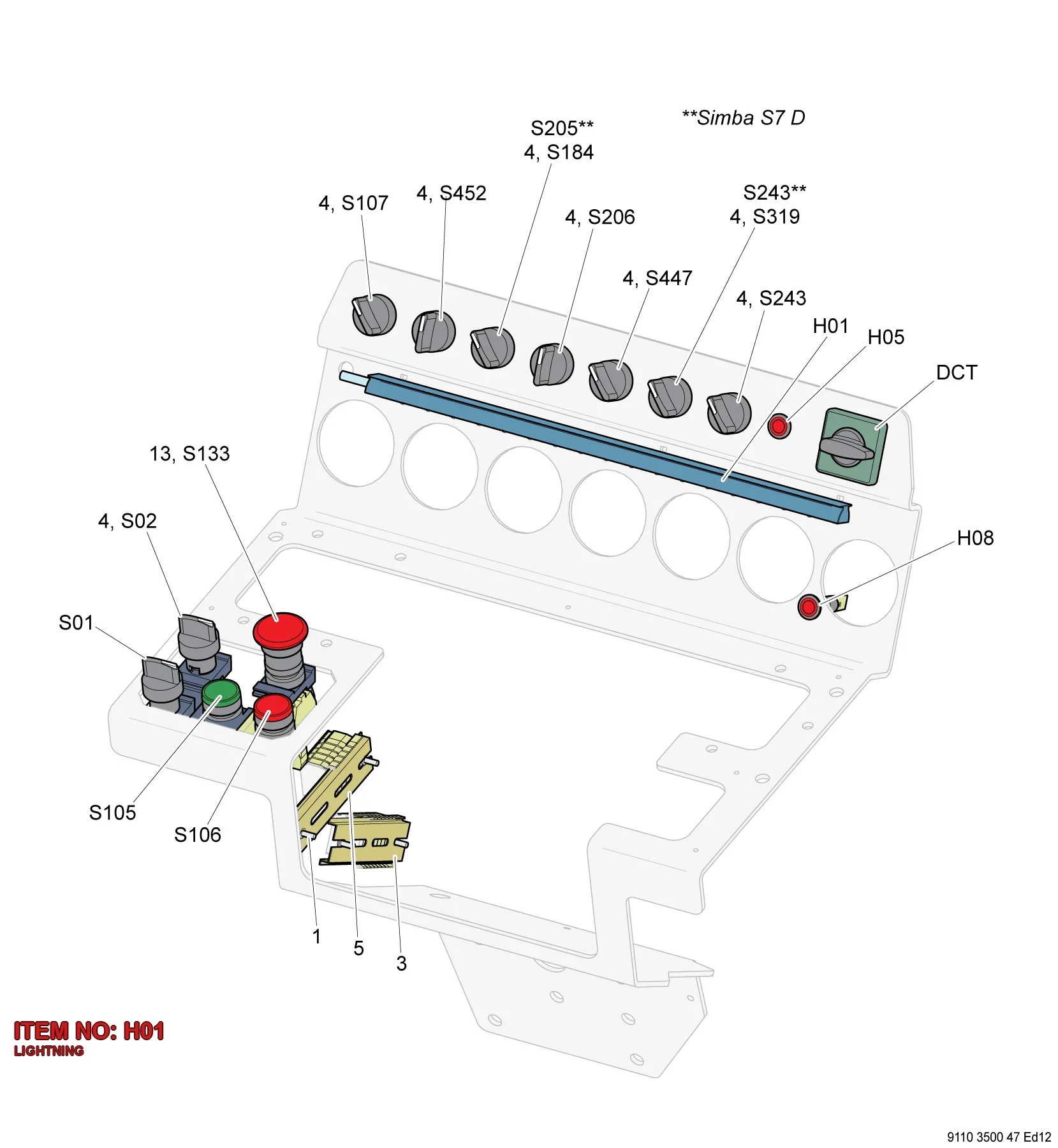 3176 0040 03 LIGHTNING - Technical Drawing
