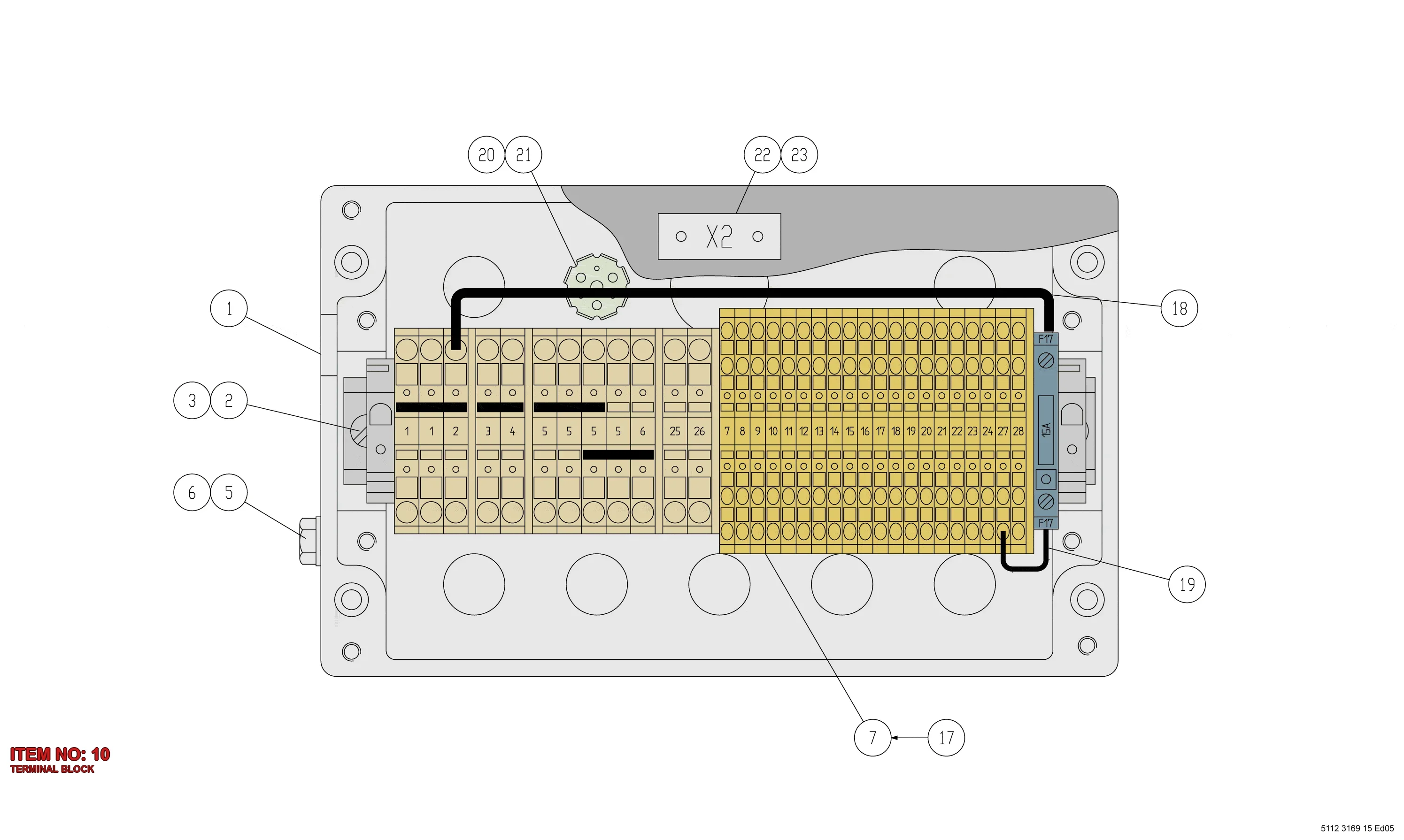 3176 4049 11 TERMINAL BLOCK - Technical Drawing