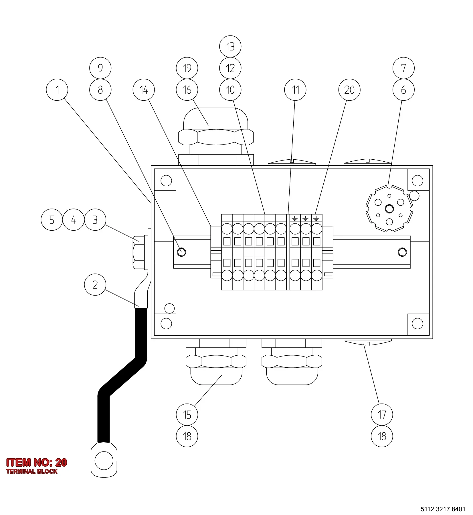 3176 4049 26 TERMINAL BLOCK - Technical Drawing