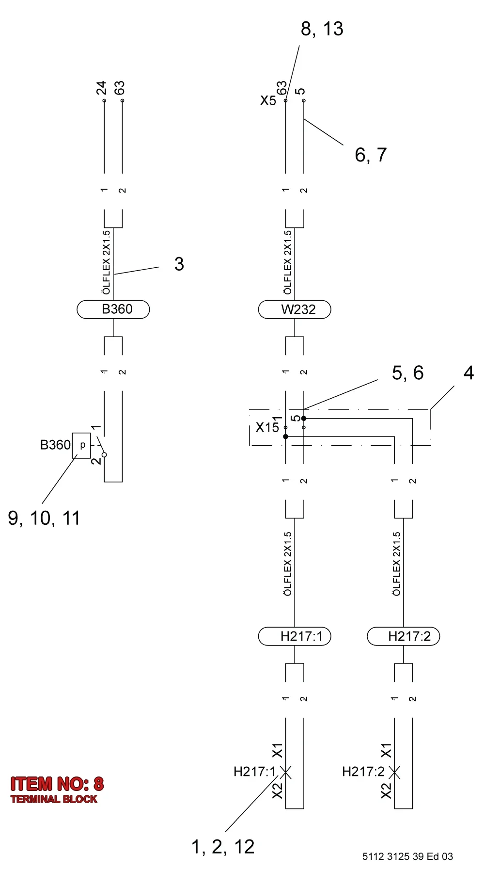 3176 4049 30 TERMINAL BLOCK - Technical Drawing