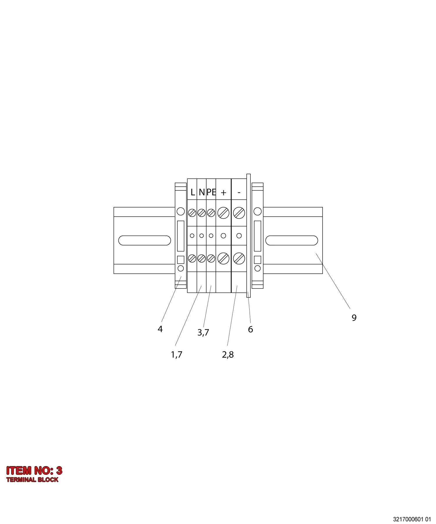 3176 4049 31 TERMINAL BLOCK - Technical Drawing