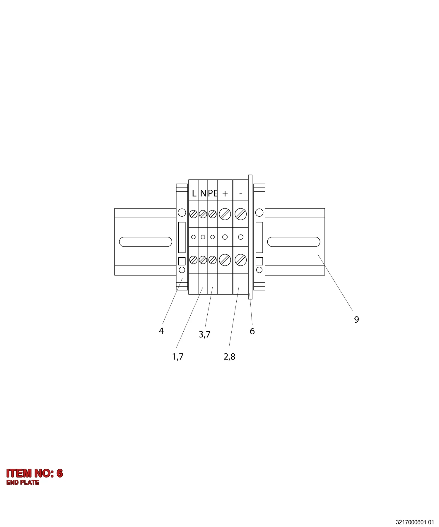 3176 4049 38 END PLATE - Technical Drawing