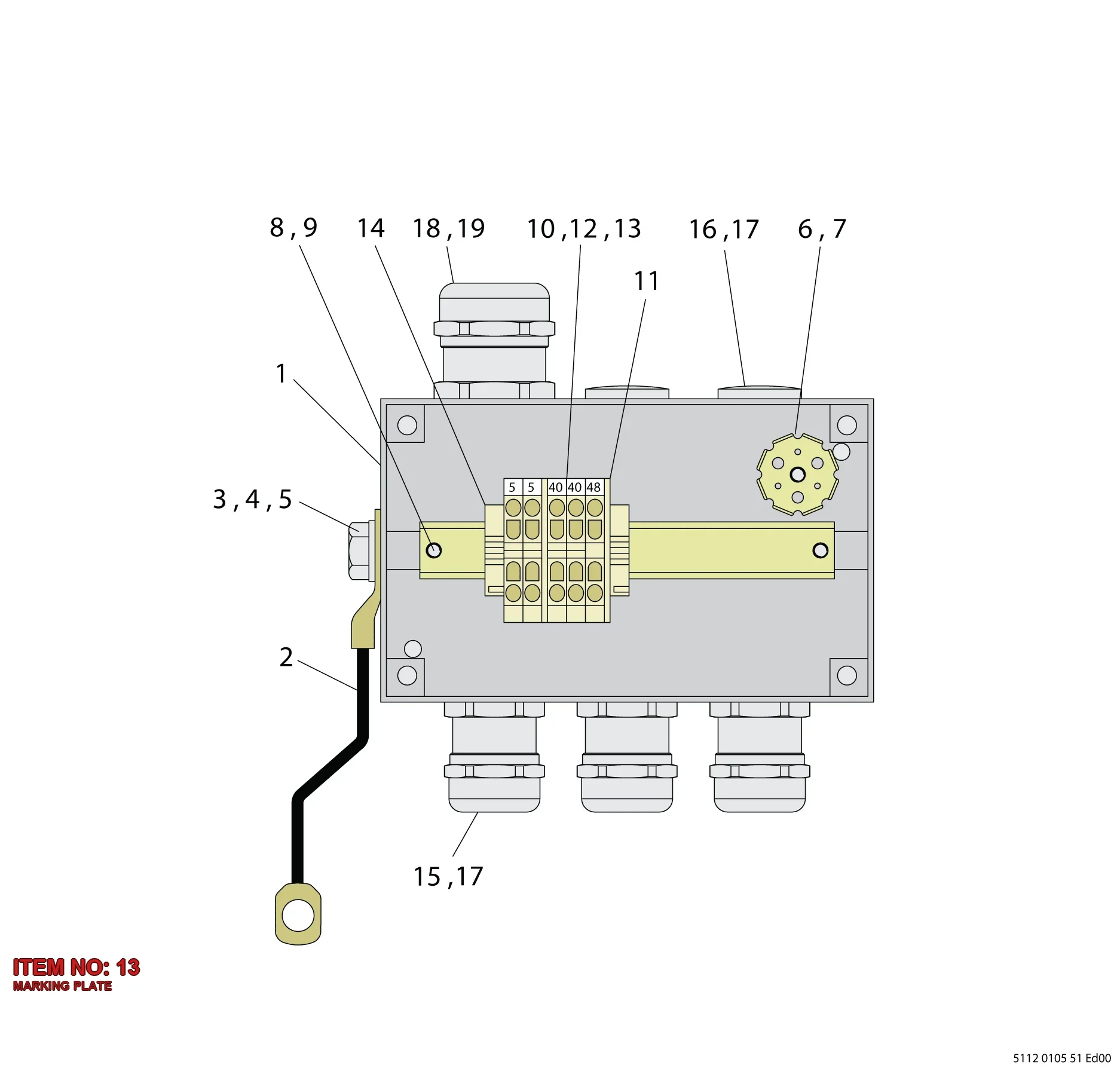 3176 4049 65 MARKING PLATE - Technical Drawing