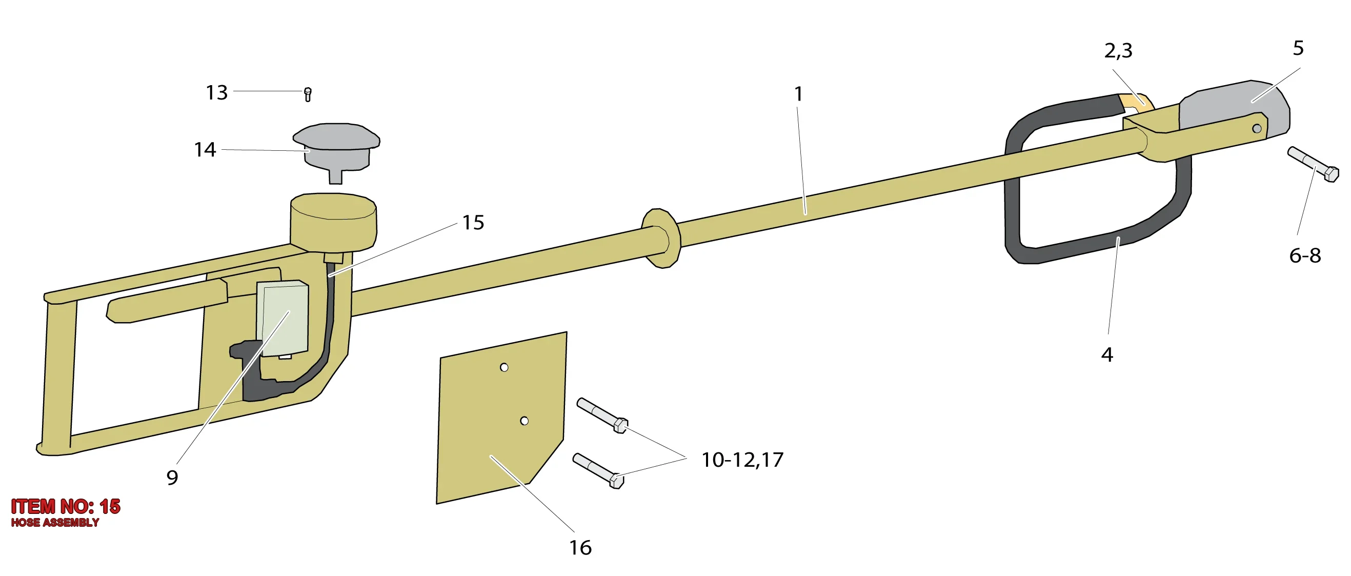 3176 6338 00 HOSE ASSEMBLY - Technical Drawing