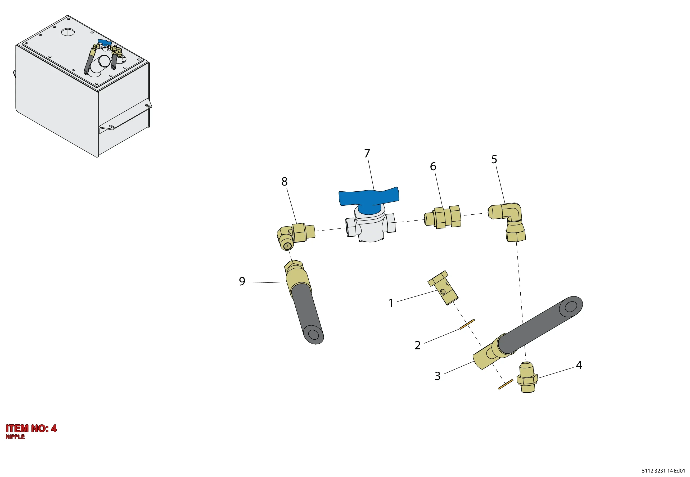 3176 7319 00 NIPPLE - Technical Drawing