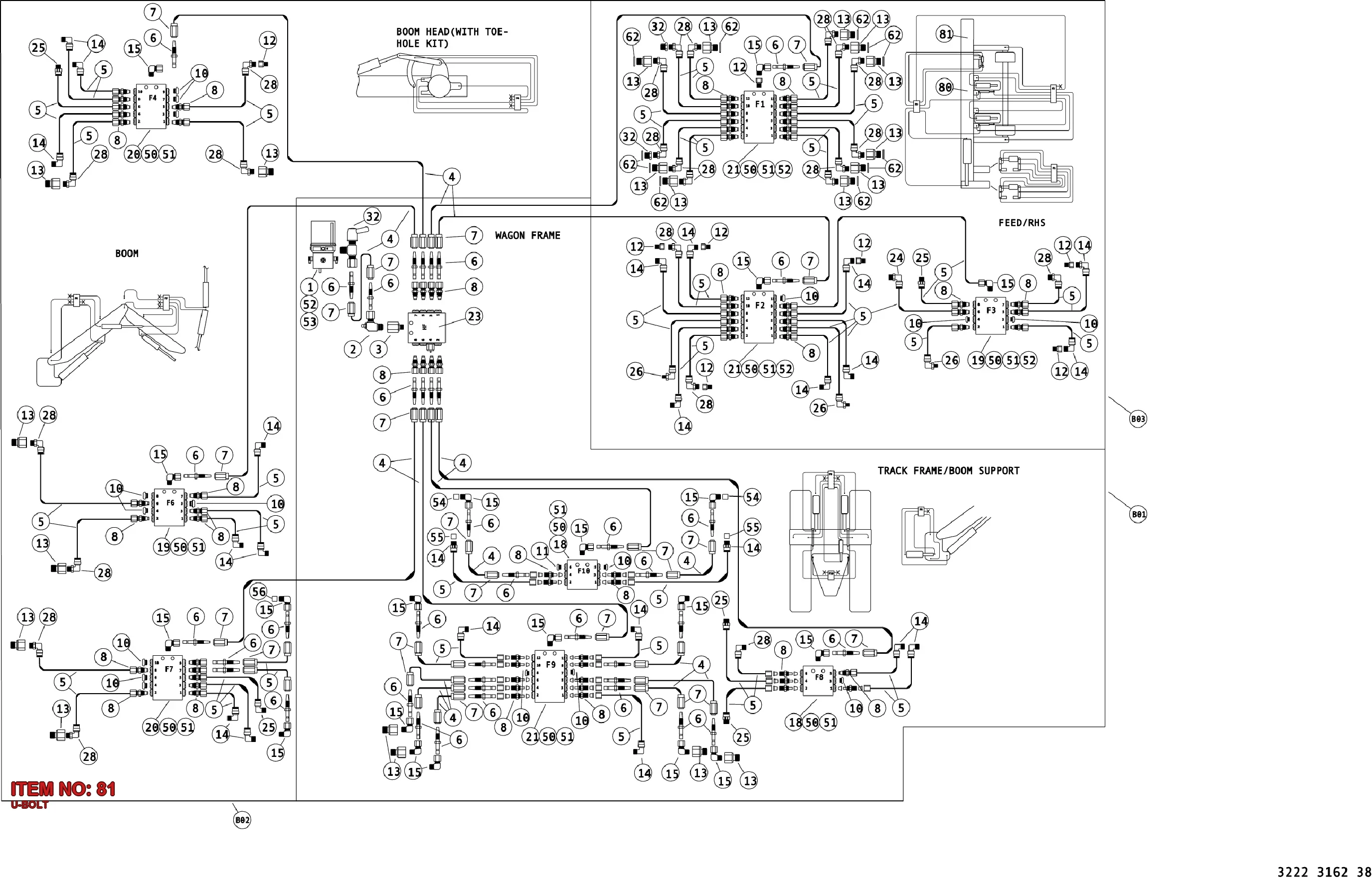 3176 7365 00 U-BOLT - Technical Drawing