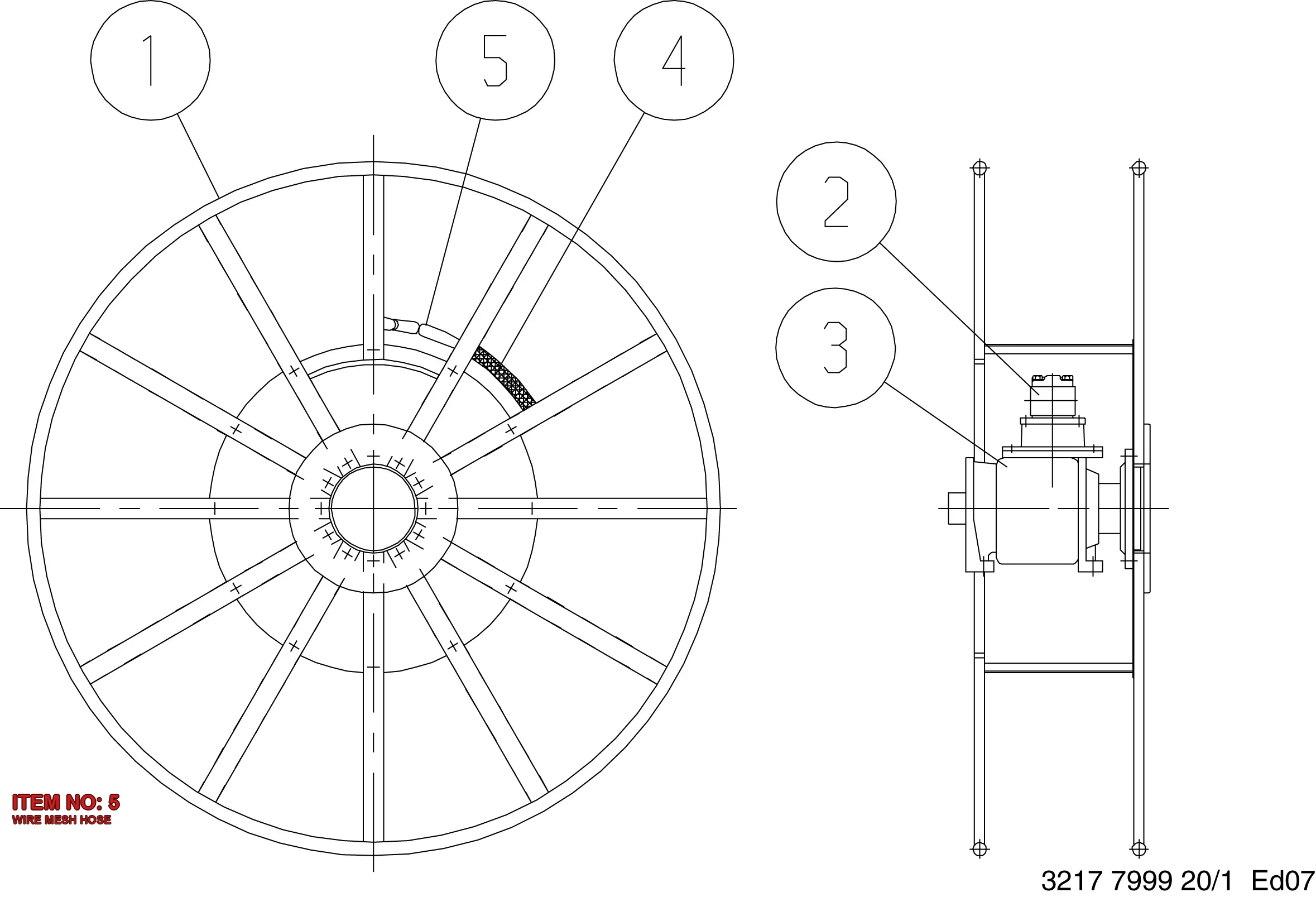 3176 8266 00 WIRE MESH HOSE - Technical Drawing