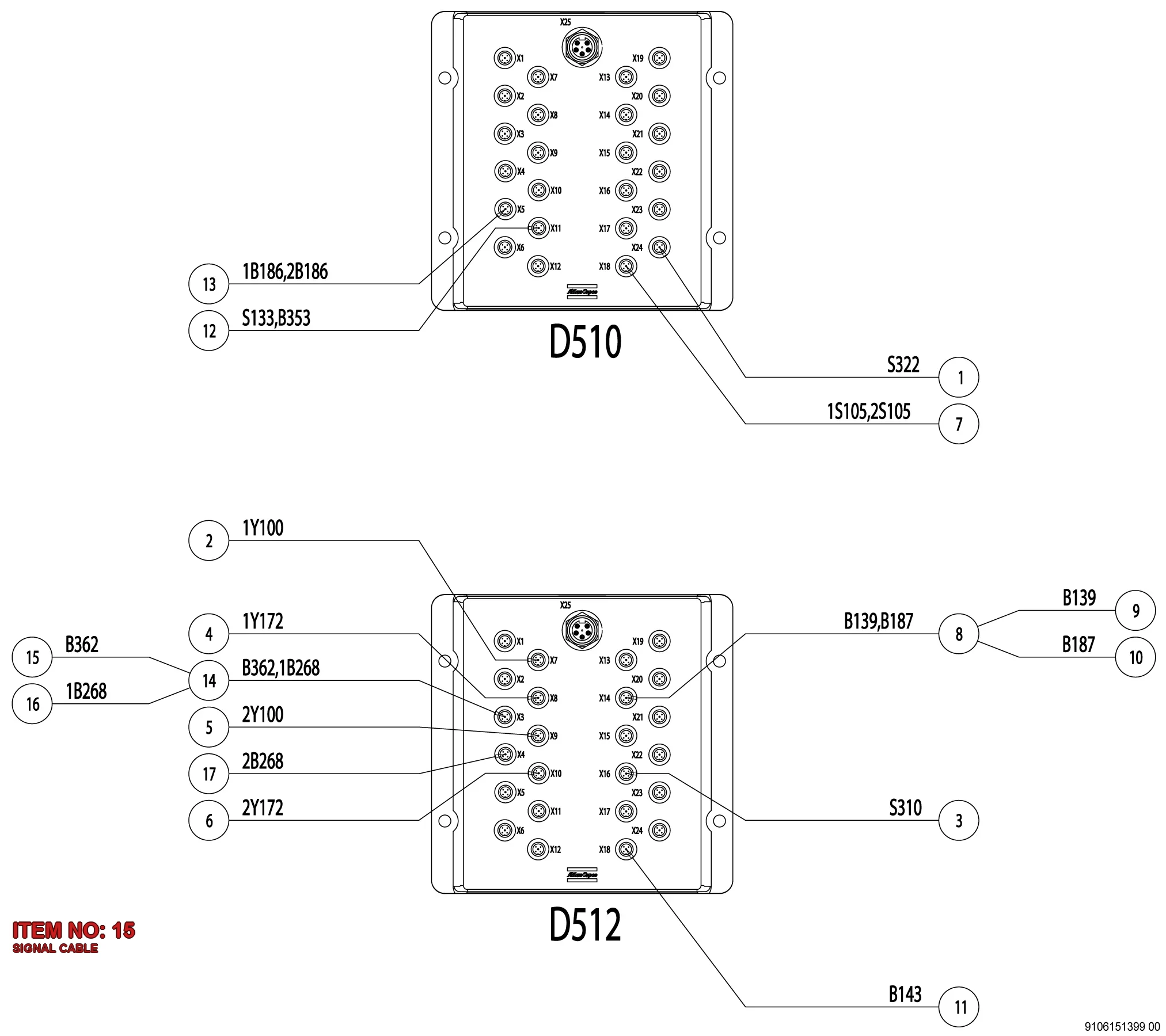 3176 9983 84 SIGNAL CABLE - Technical Drawing