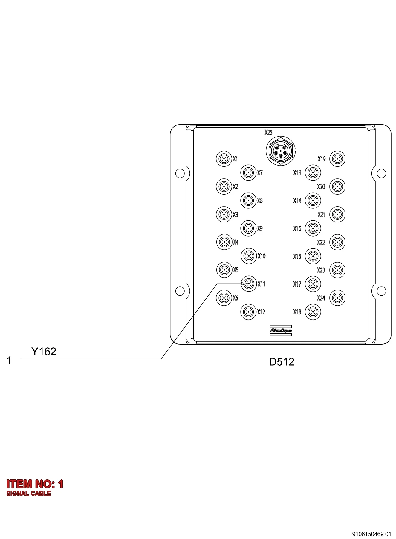 3176 9994 69 SIGNAL CABLE - Technical Drawing
