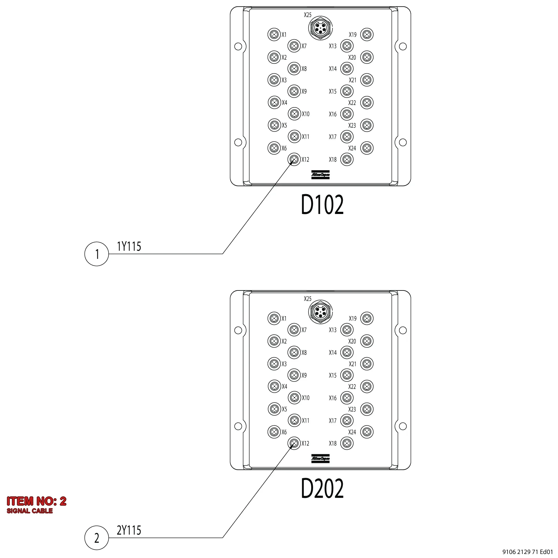 3176 9994 76 SIGNAL CABLE - Technical Drawing