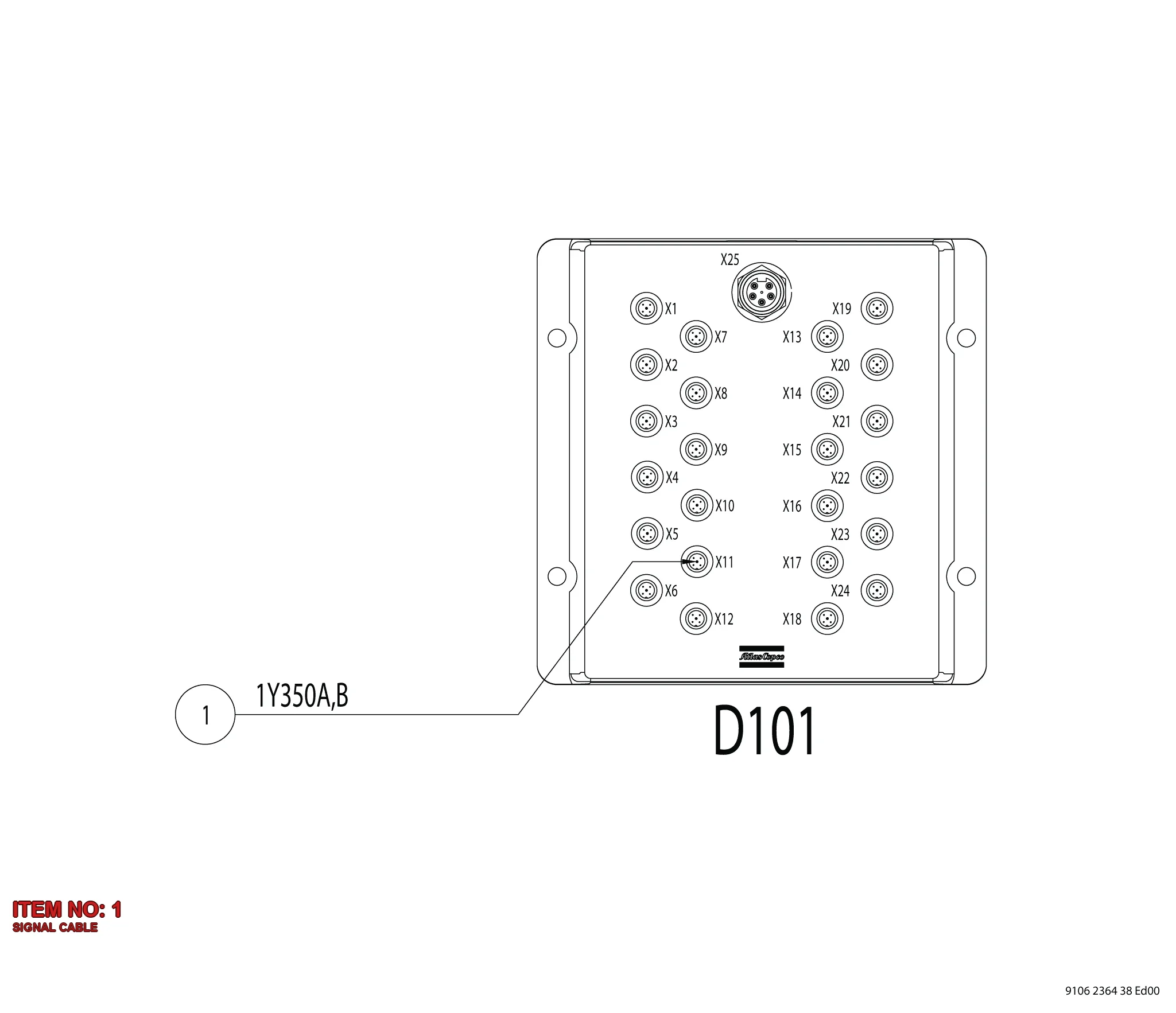 3176 9995 21 SIGNAL CABLE - Technical Drawing