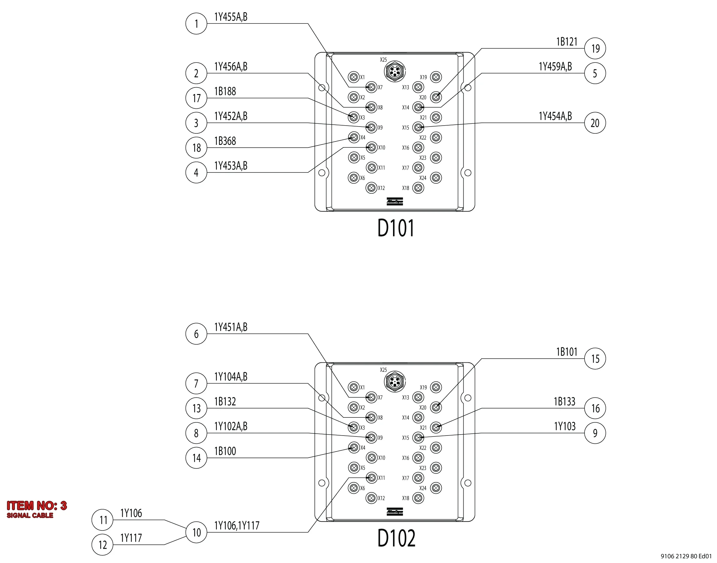 3176 9996 18 SIGNAL CABLE - Technical Drawing