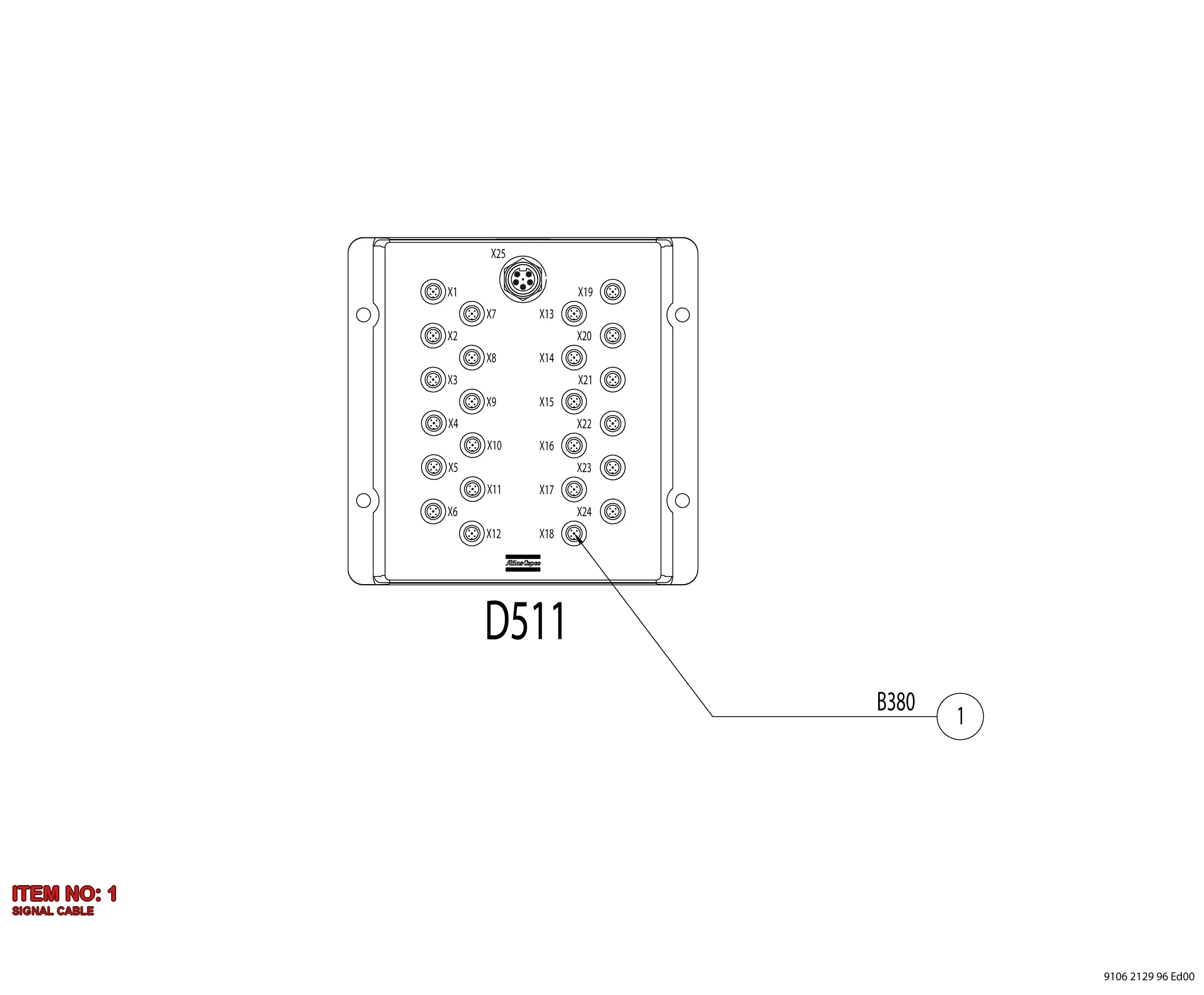 3176 9996 50 SIGNAL CABLE - Technical Drawing
