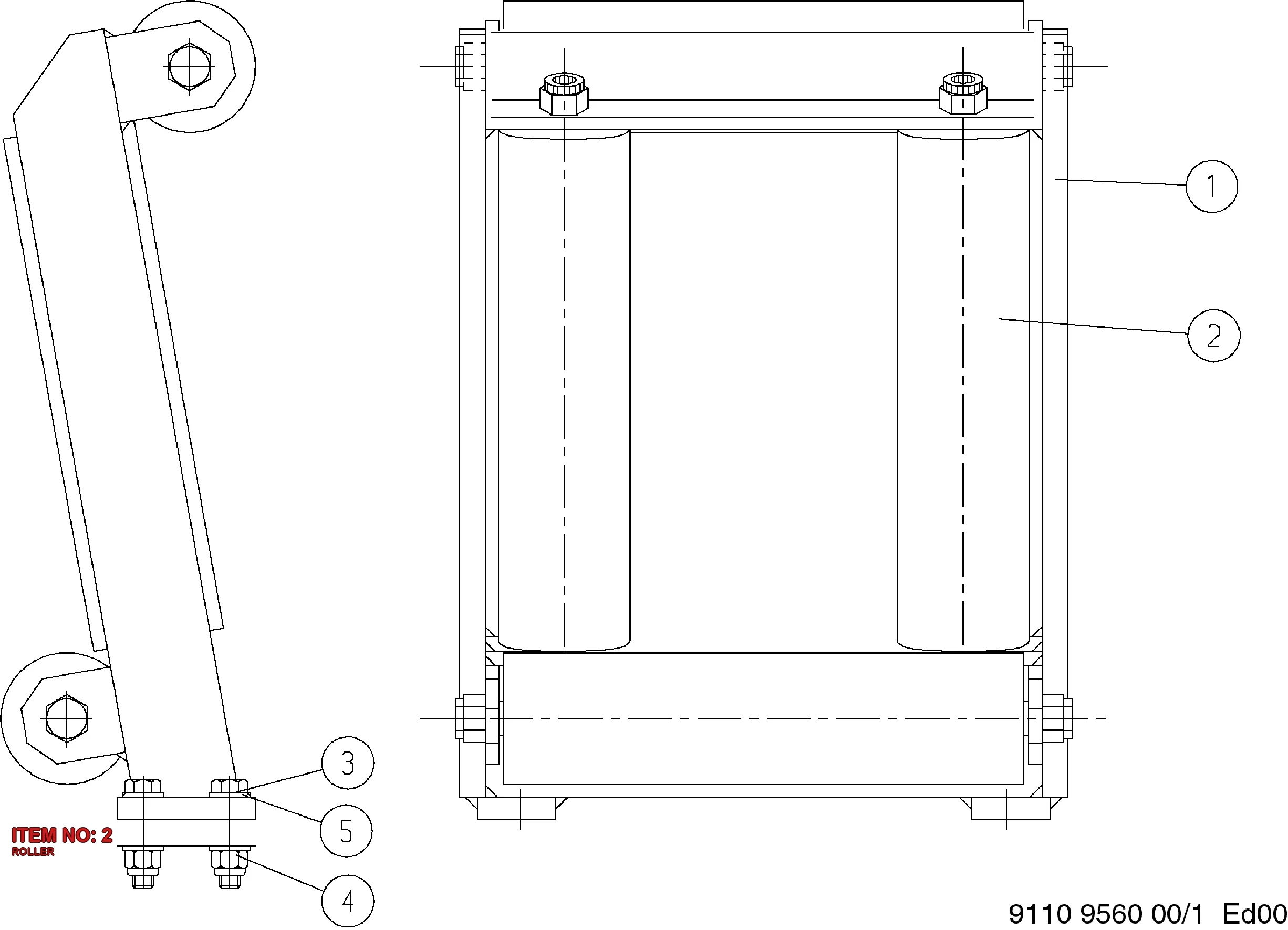 3177 0060 01 ROLLER - Technical Drawing