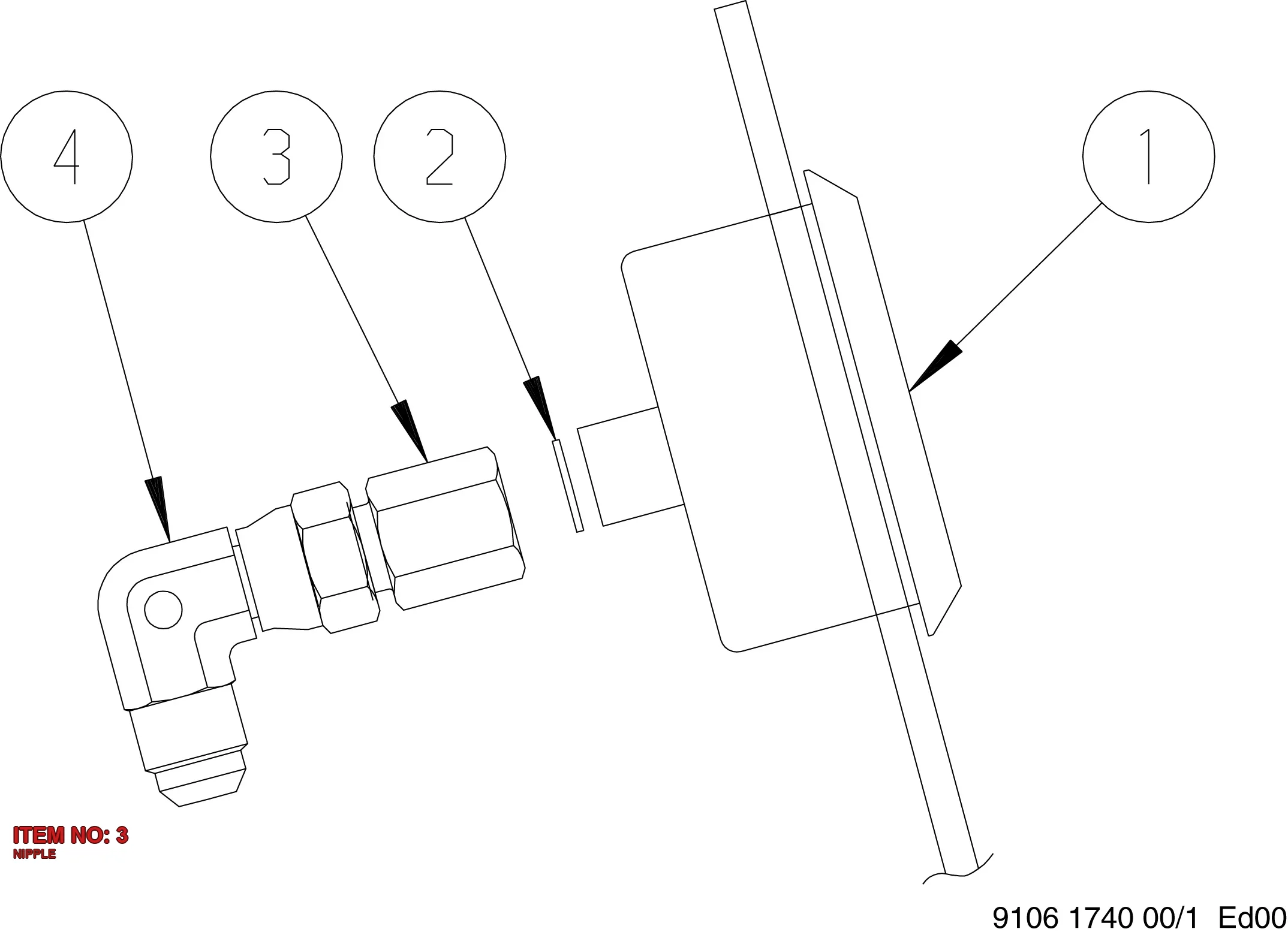 3177 3070 00 NIPPLE - Technical Drawing