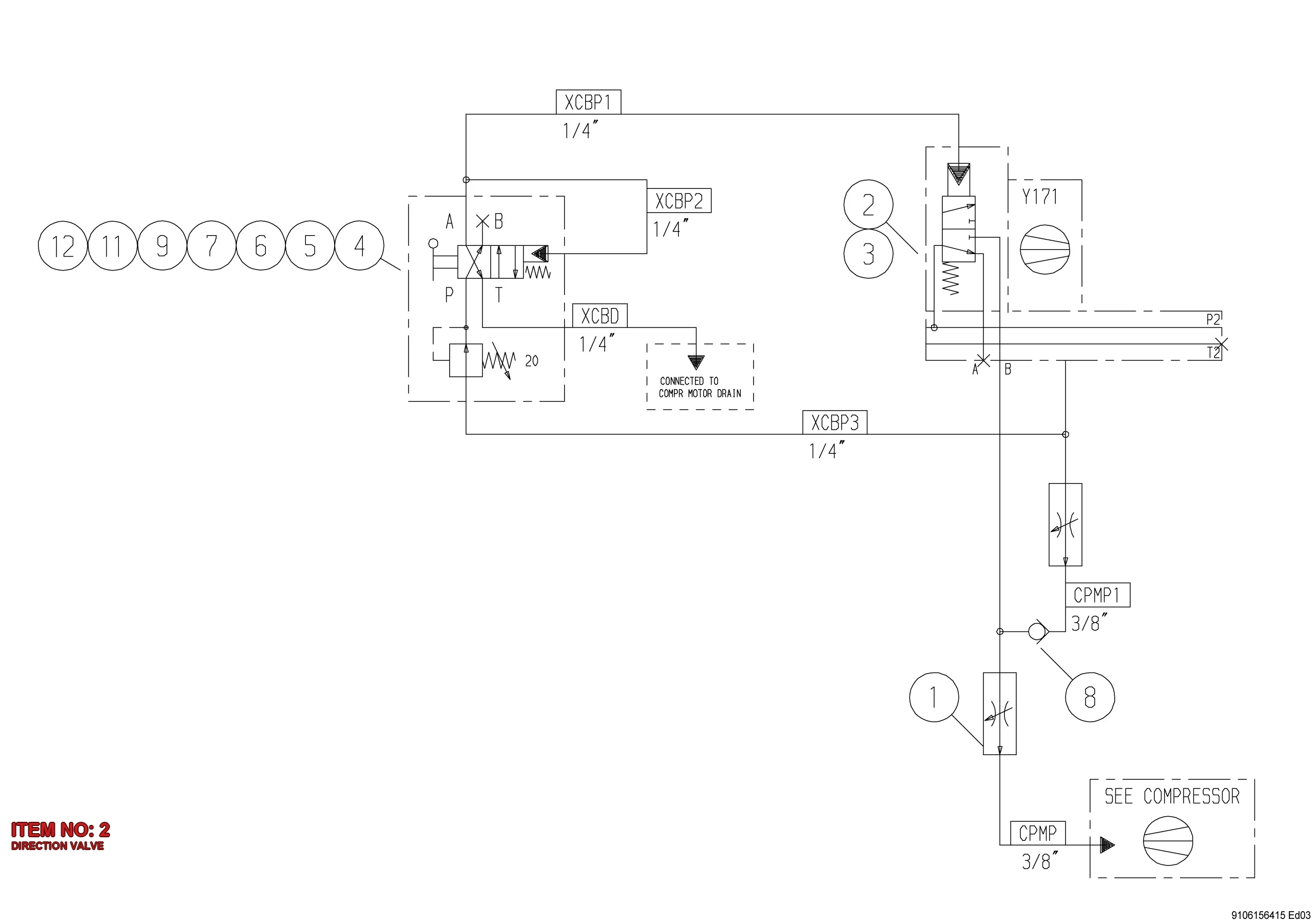 3177 3156 06 DIRECTION VALVE - Technical Drawing