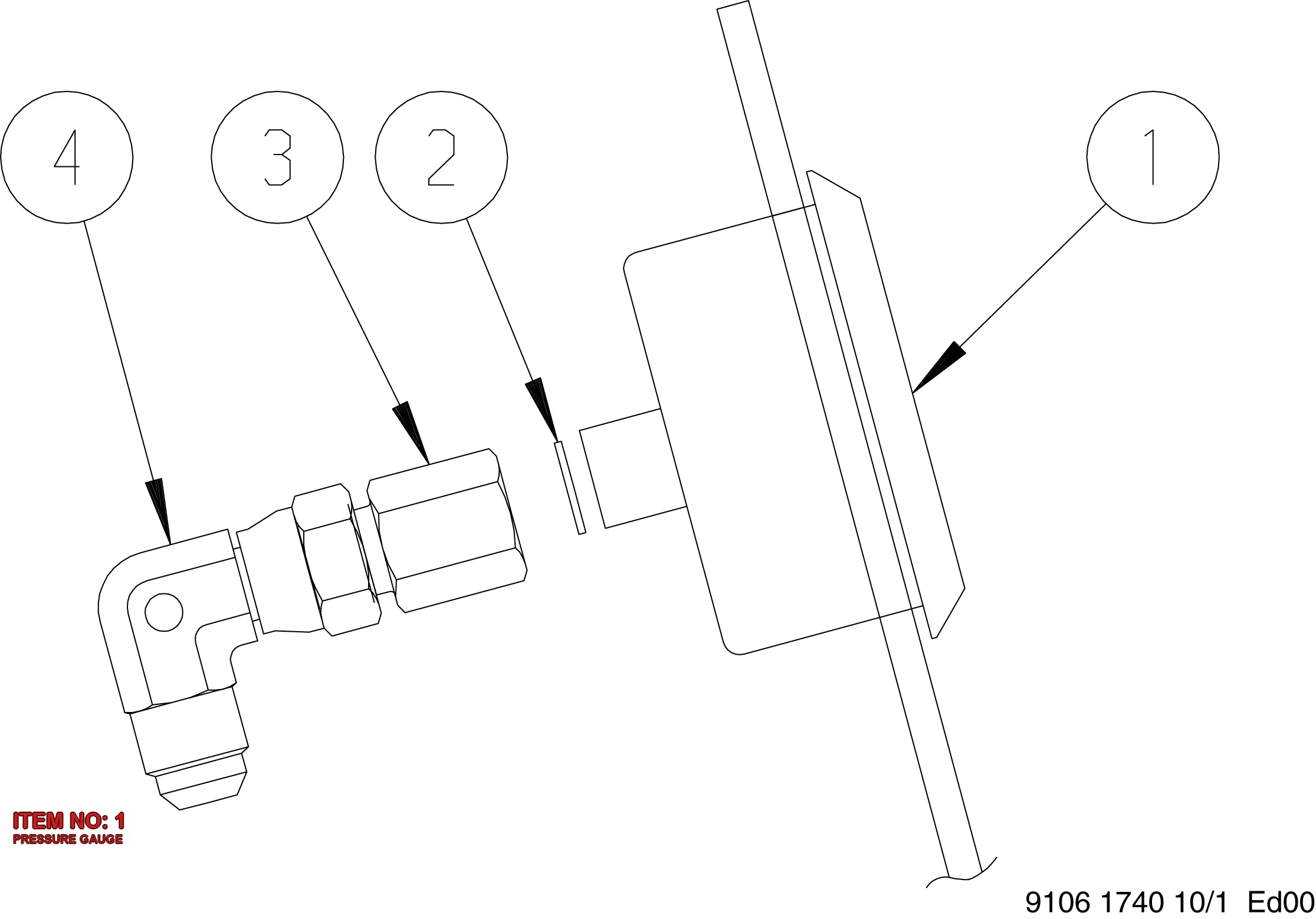 3177 5031 00 PRESSURE GAUGE - Technical Drawing