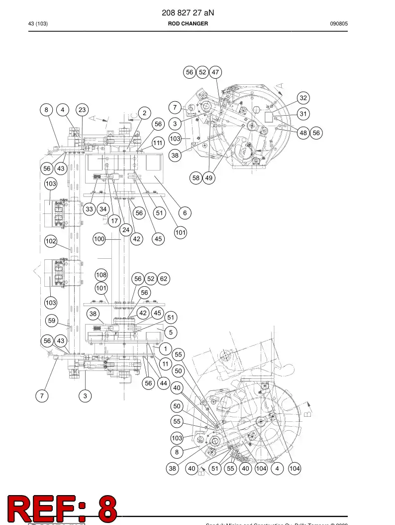 32002548 320 025 48 TURNING LEVER, FRONT - Sandvik Technical Drawing