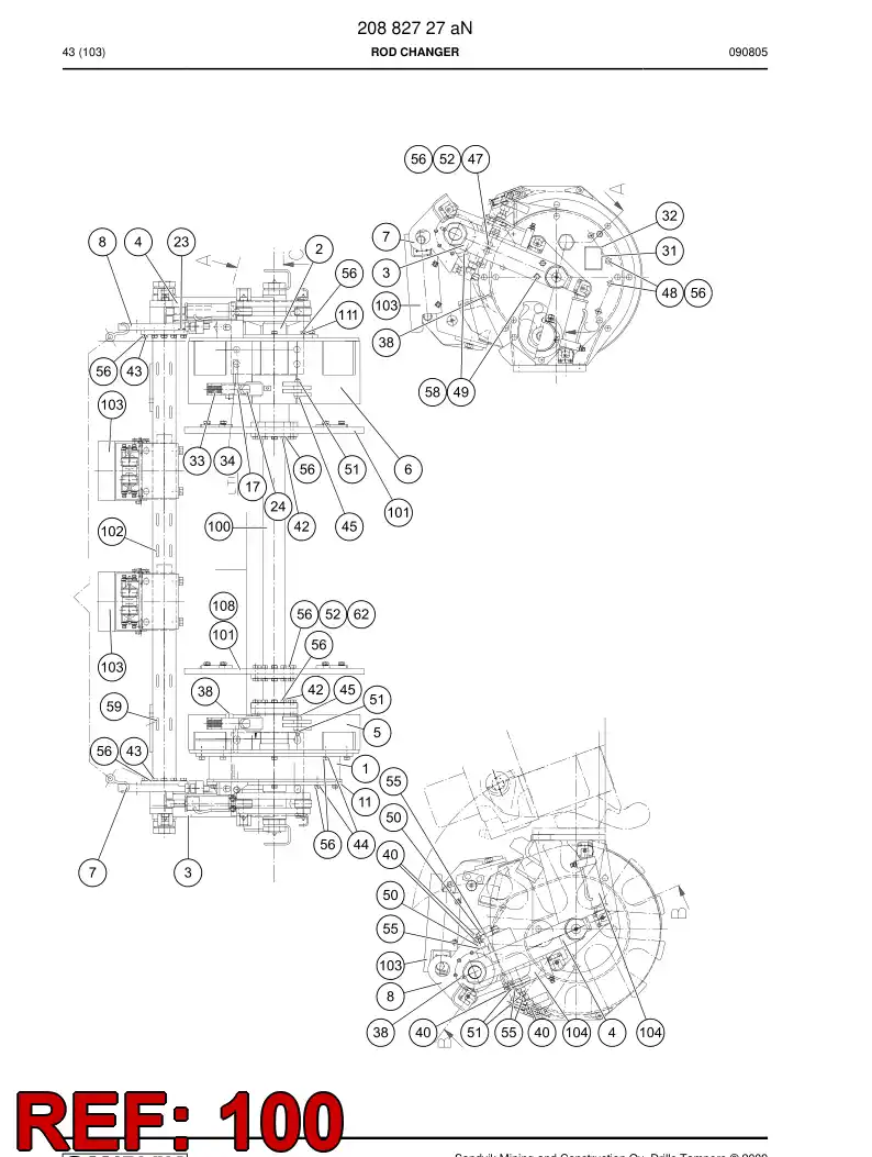 32005576 320 055 76 MIDDLE TUBE, RC 1006 - Sandvik Technical Drawing