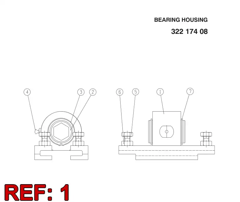 32016228 320 162 28 BEARING HOUSING - Sandvik Technical Drawing