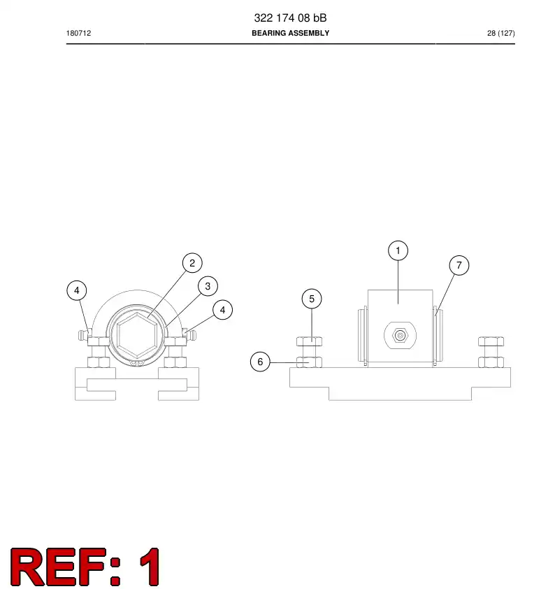 32016228b 320 162 28b Bracket, Bearing - Sandvik Technical Drawing