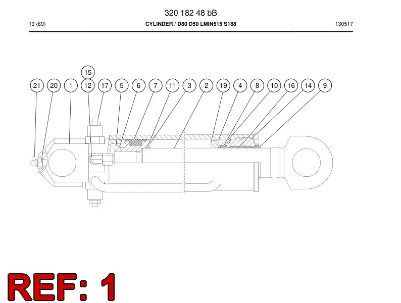 32018528 320 185 28 CYLINDER TUBE - Sandvik Technical Drawing