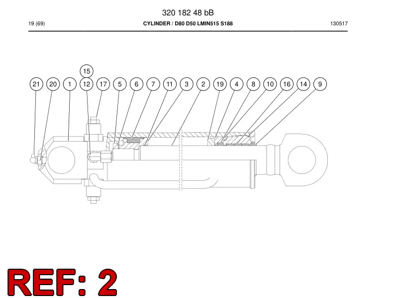 32018808 320 188 08 PISTON ROD - Sandvik Technical Drawing