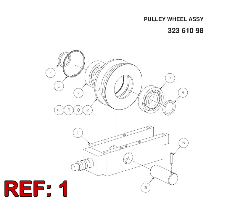 32041708 320 417 08 BRACKET FOR PULLEY WHEEL - Sandvik Technical Drawing