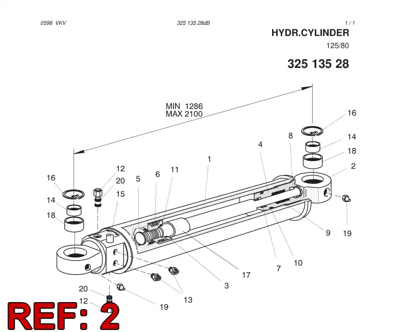 32042688 320 426 88 PISTON Rod Assembly - Sandvik Technical Drawing