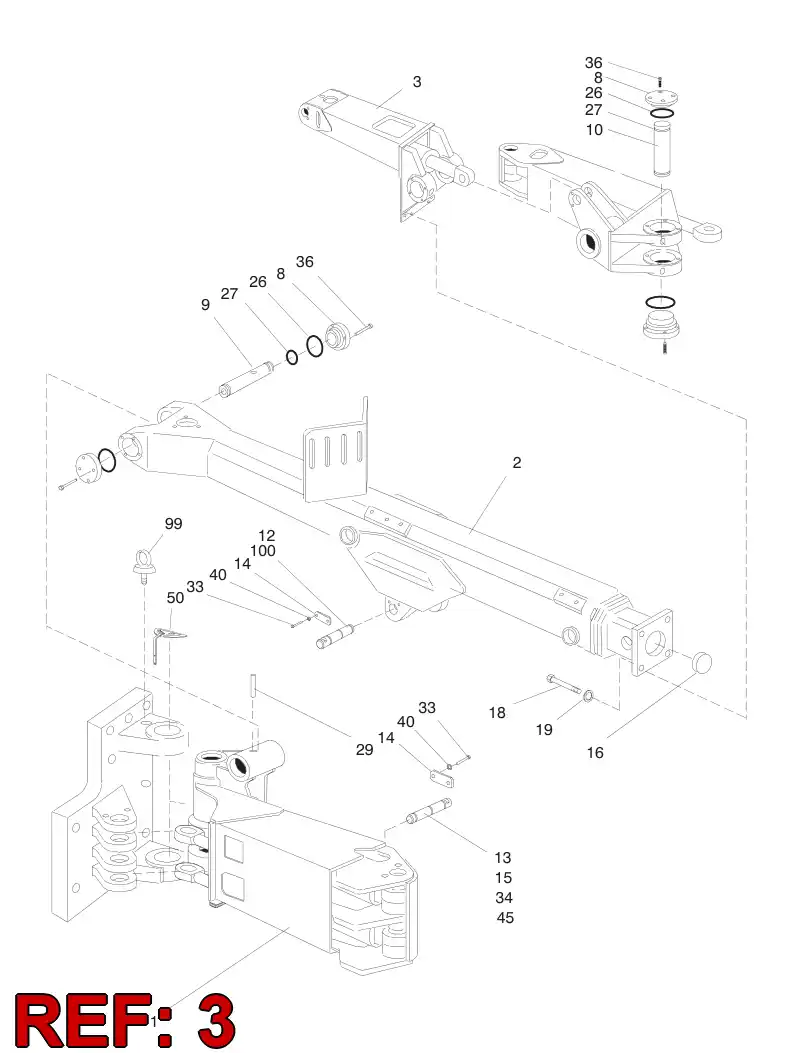 32063087 320 630 87 BOOMS FRONT PART ASSY, RIGHT - Sandvik Technical Drawing
