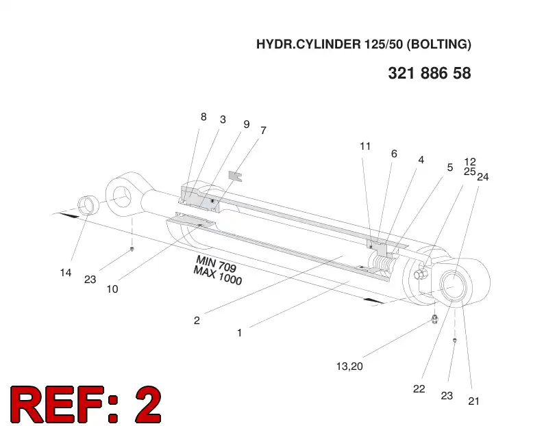 32094768 320 947 68 PISTON ROD ASSY - Sandvik Technical Drawing
